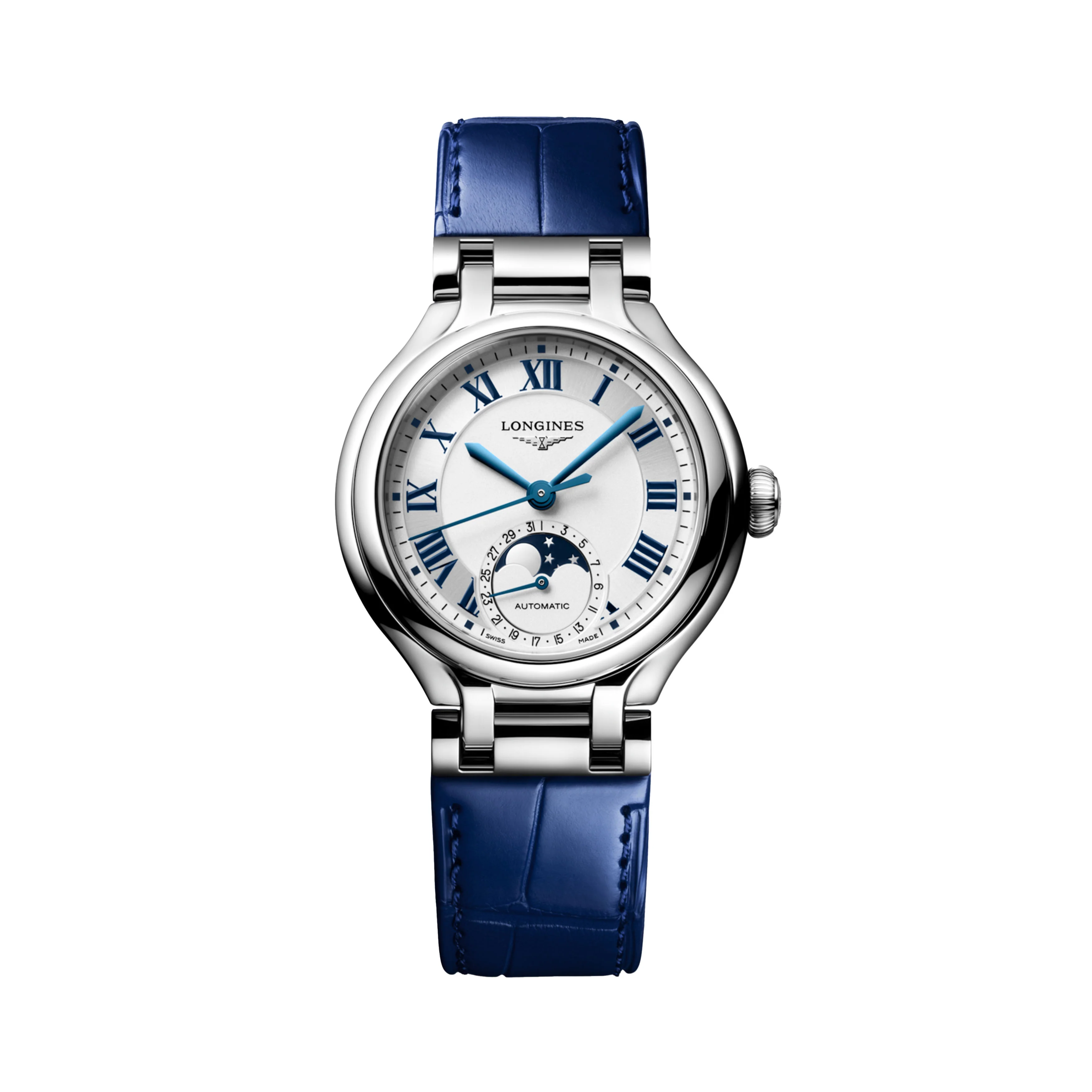 Longines Primaluna Moonphase Quartz Watch, 34mm Silver Dial, L8.126.4.71.6