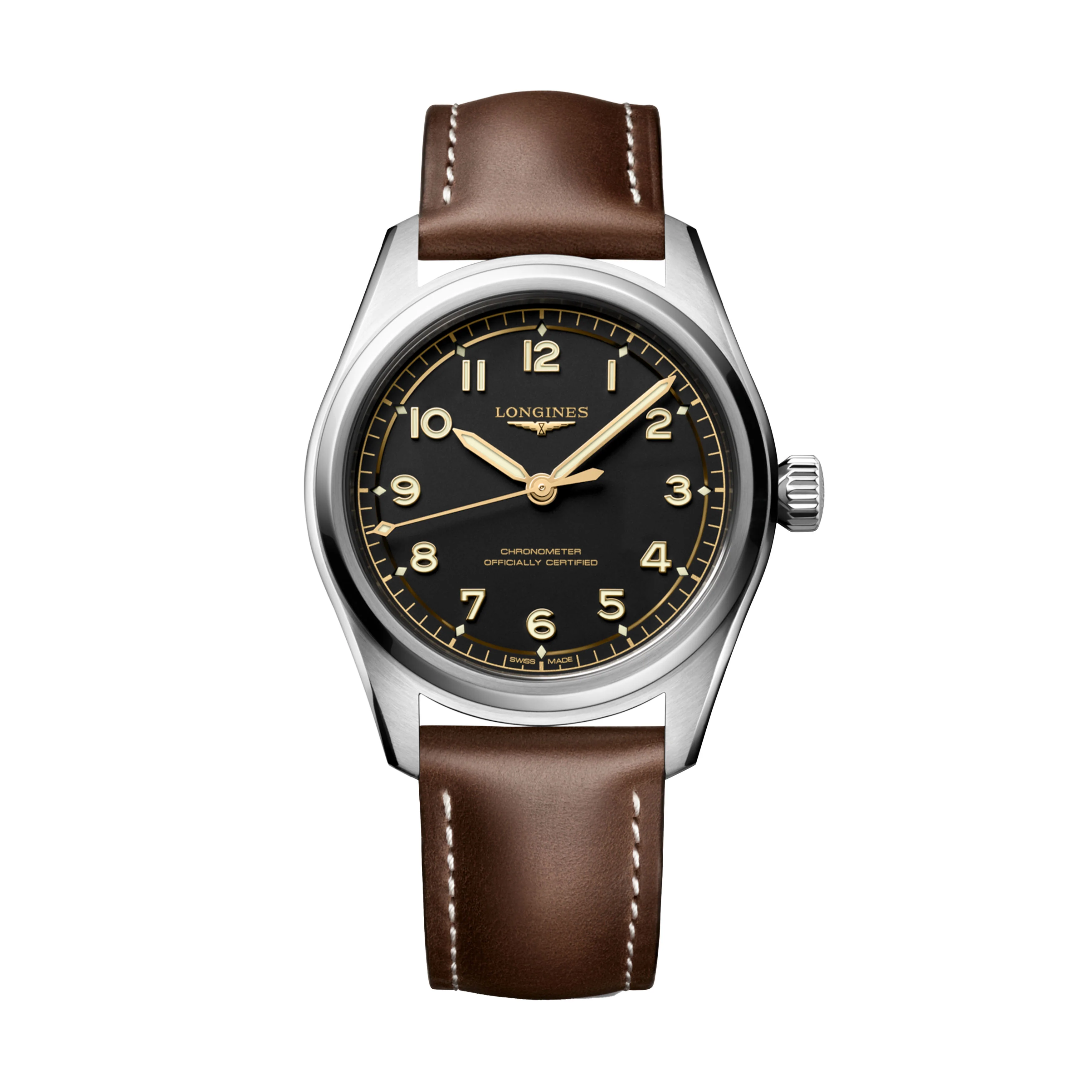 Longines Spirit Pilot Watch, 39mm Black Dial, L3.809.4.53.2