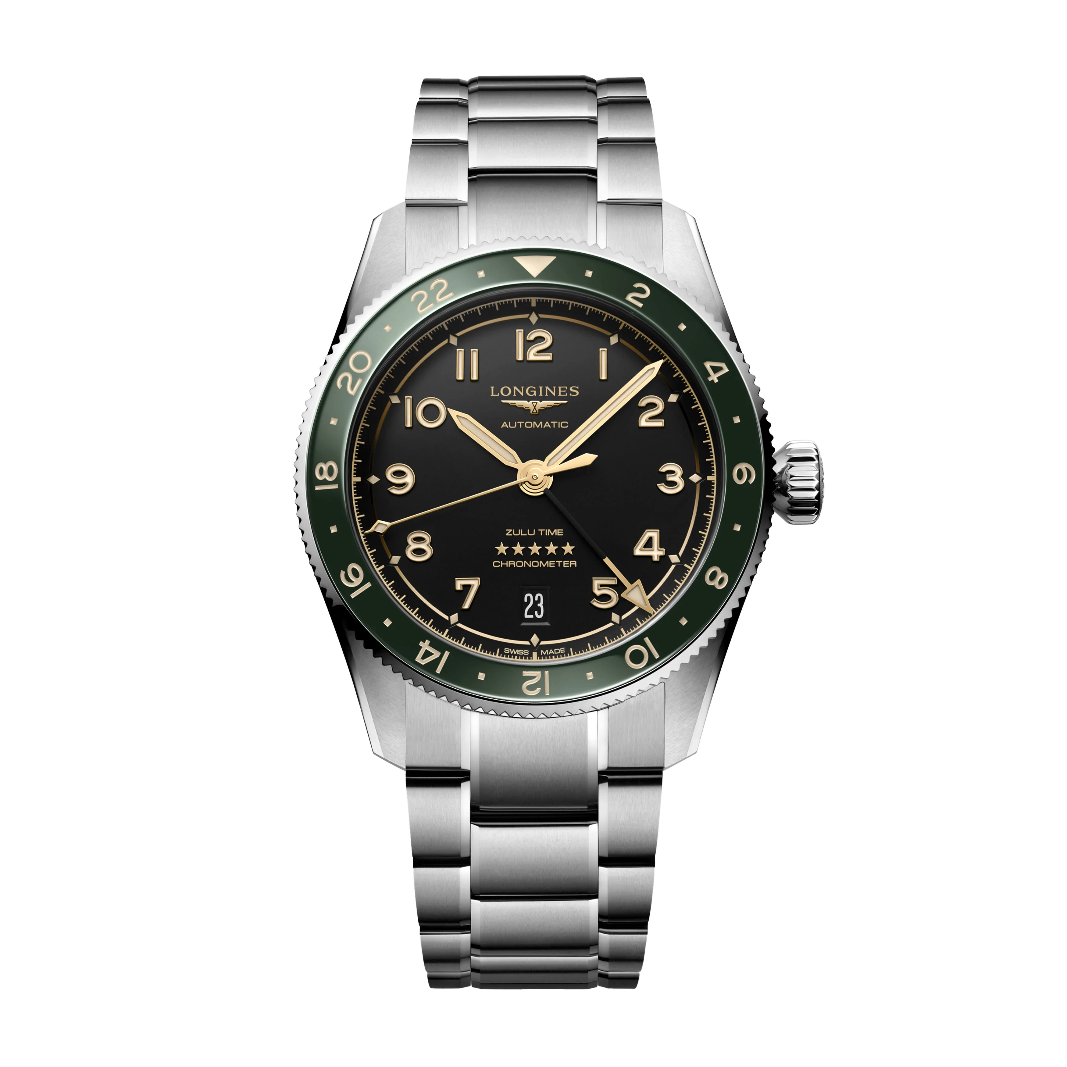 Longines Spirit Zulu Time Watch, 39mm Black Dial, L3.802.4.63.6