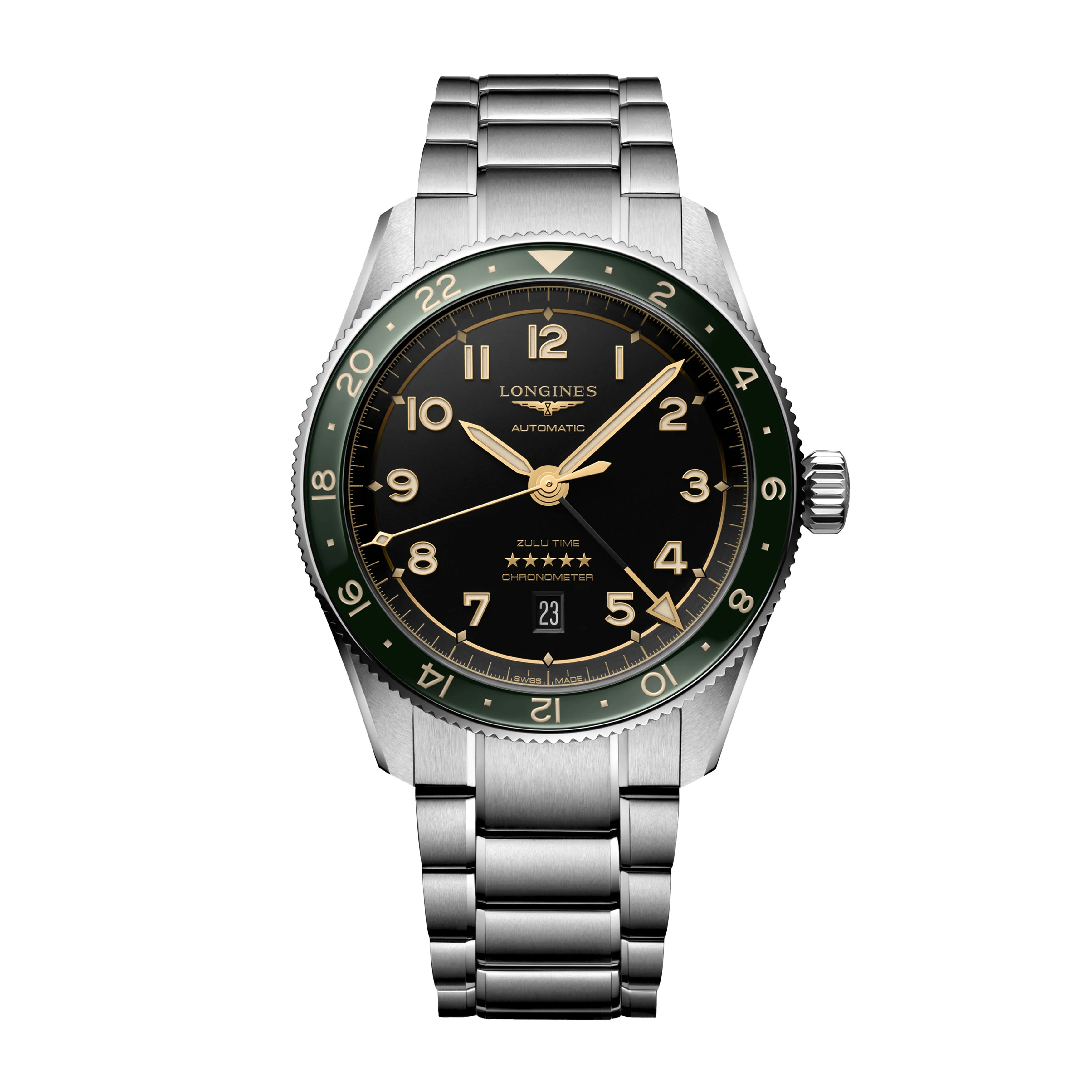 Longines Spirit Zulu Time Watch, 42mm Black Dial, L3.812.4.63.6