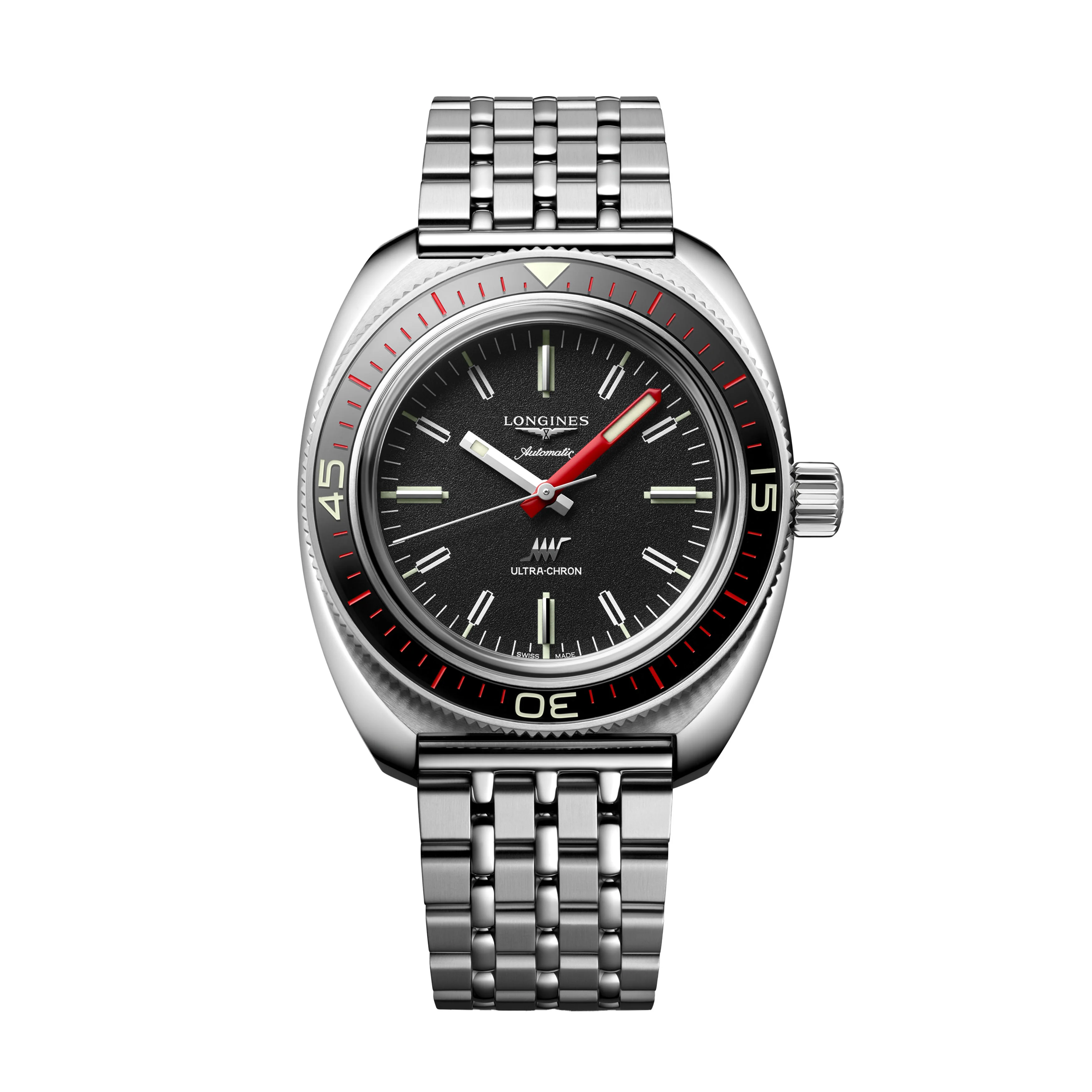 Longines Ultra-Chron Watch, 43mm Black Dial, L2.836.4.52.6