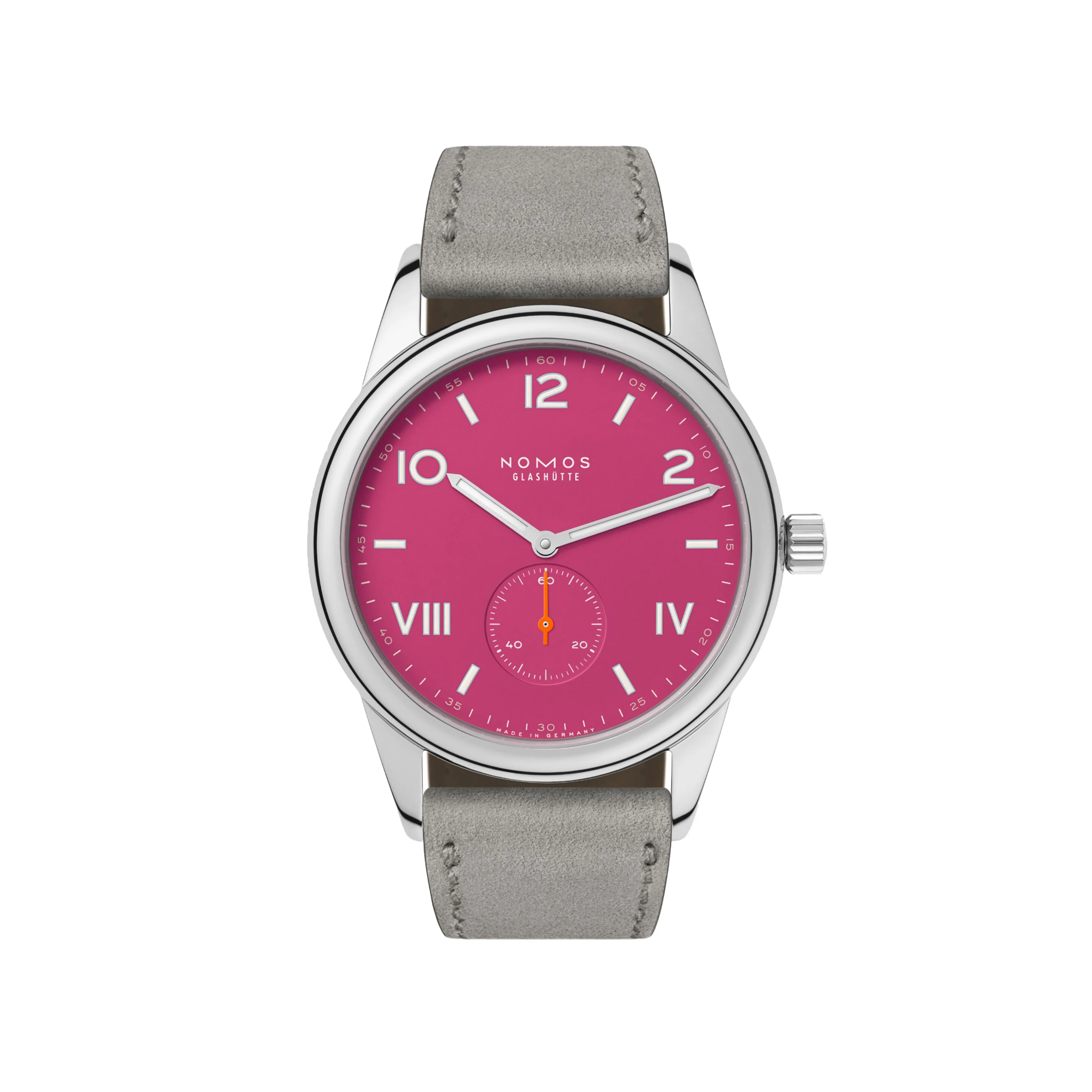 Nomos Glashutte Club Campus Deep Pink Watch, 38mm Pink Dial, 728