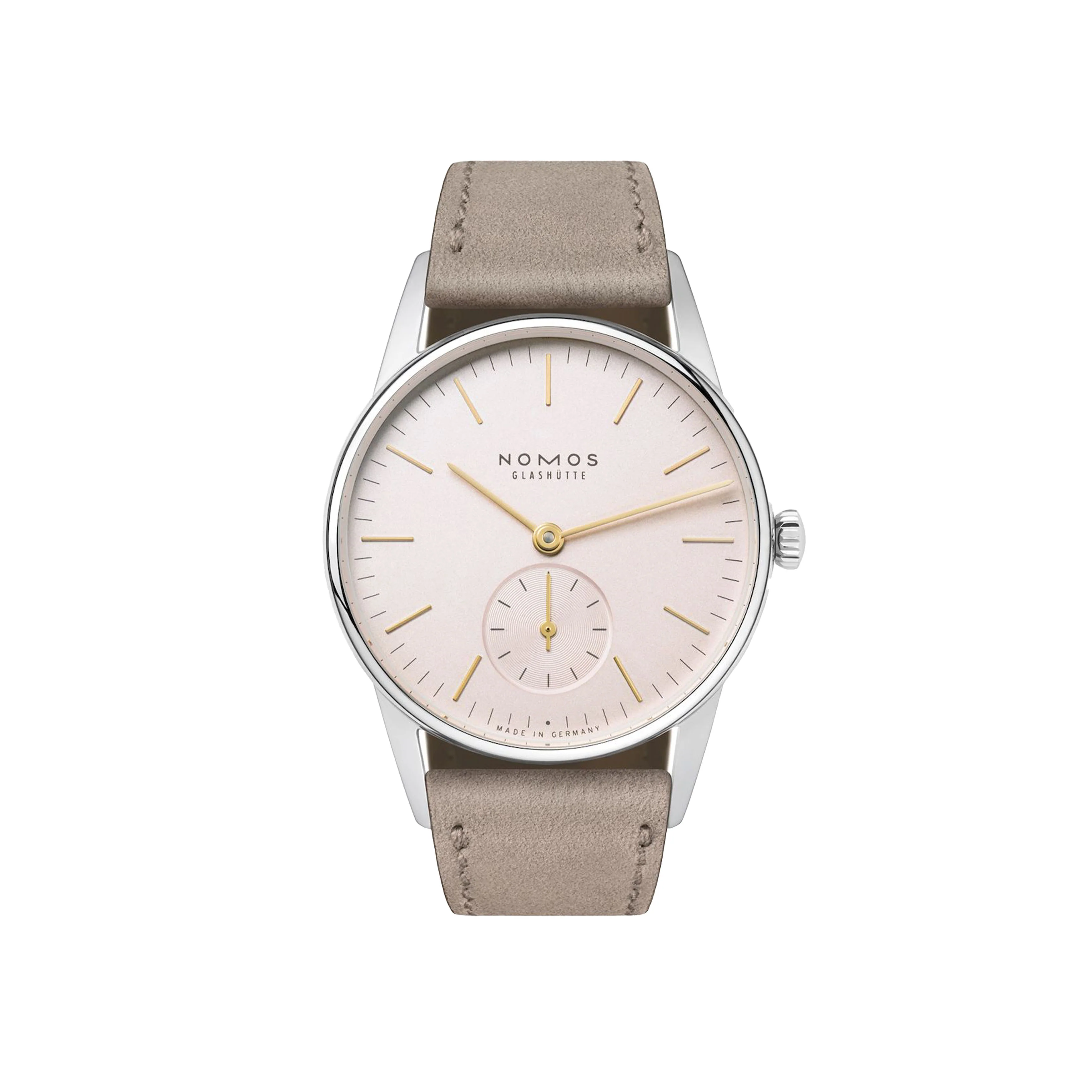 Nomos Glashutte Orion 33 Rose Watch, 32.8mm Silver Dial, 325