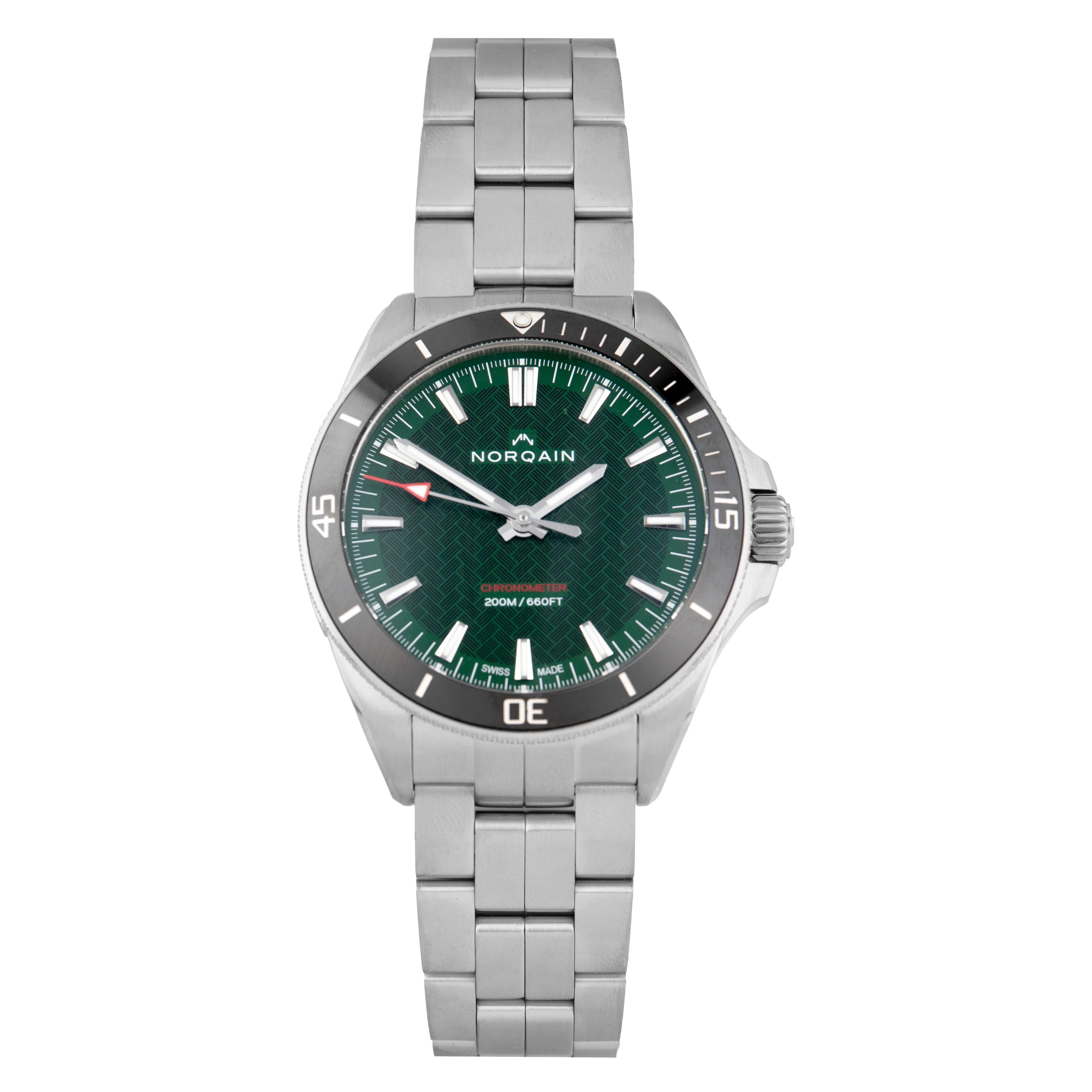 Norqain Adventure Neverest Stainless Steel Green Dial 40mm NN1001SC1CA/EB101/150S Full Set
