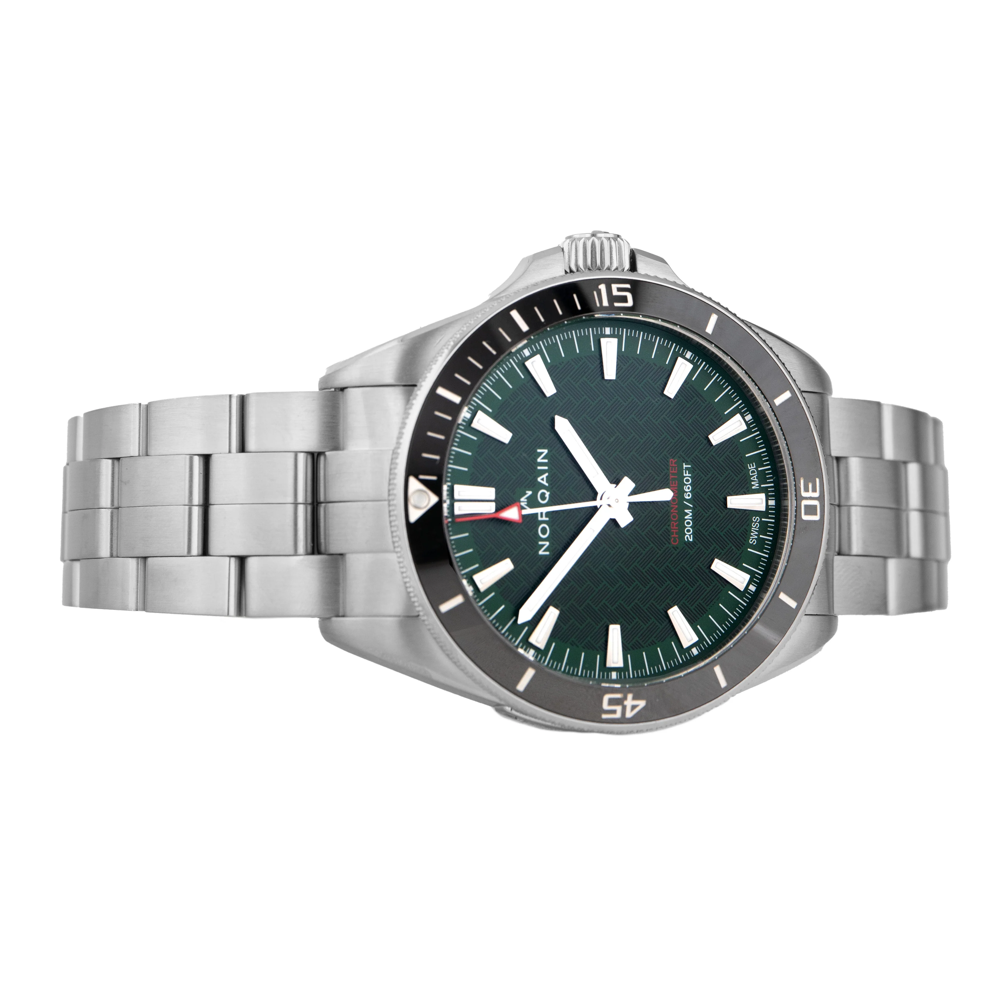 Norqain Adventure Neverest Stainless Steel Green Dial 40mm NN1001SC1CA/EB101/150S Full Set - Image 4