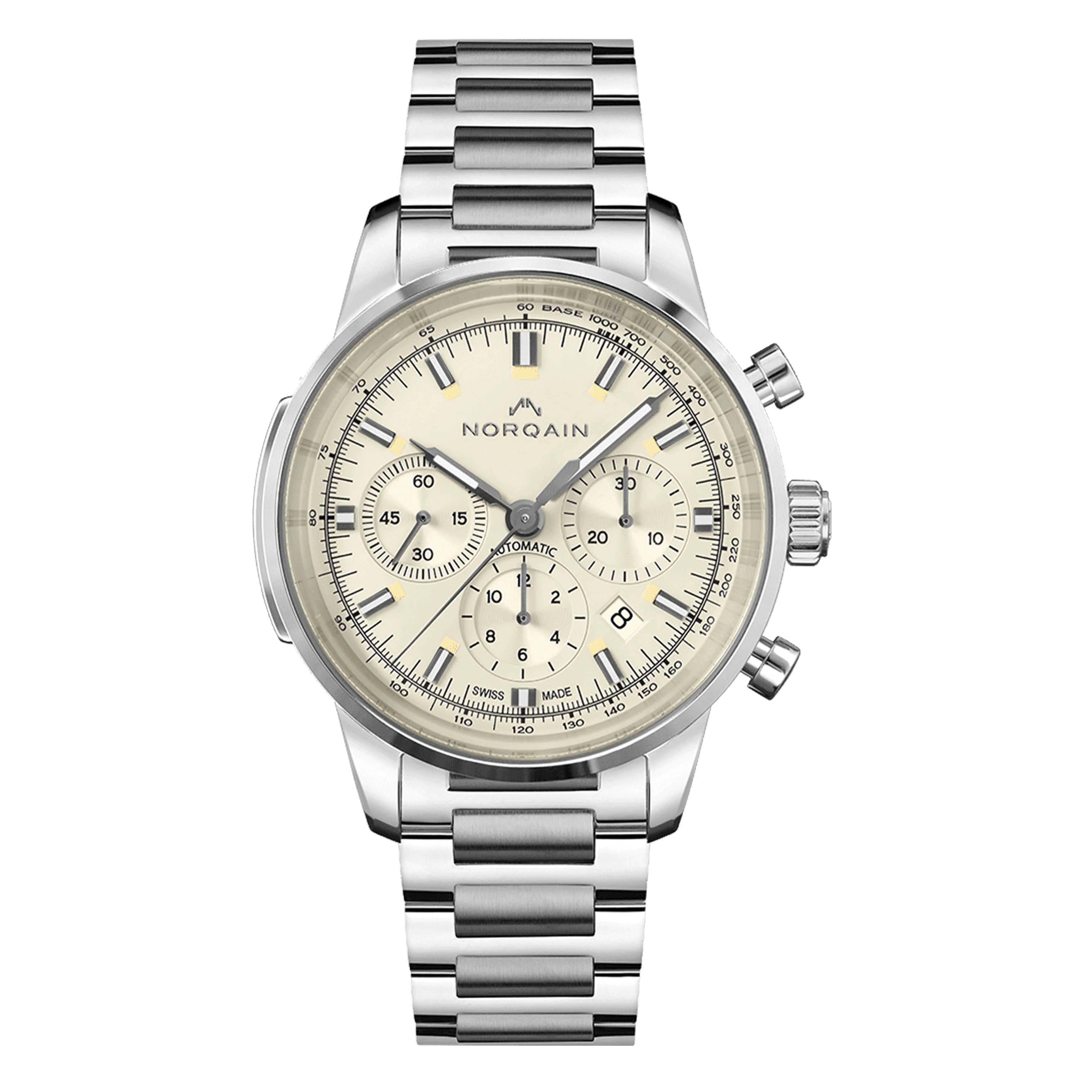 Norqain Freedom 60 Chrono Watch, 43mm Cream Dial, N2200.18S01.C01.S01
