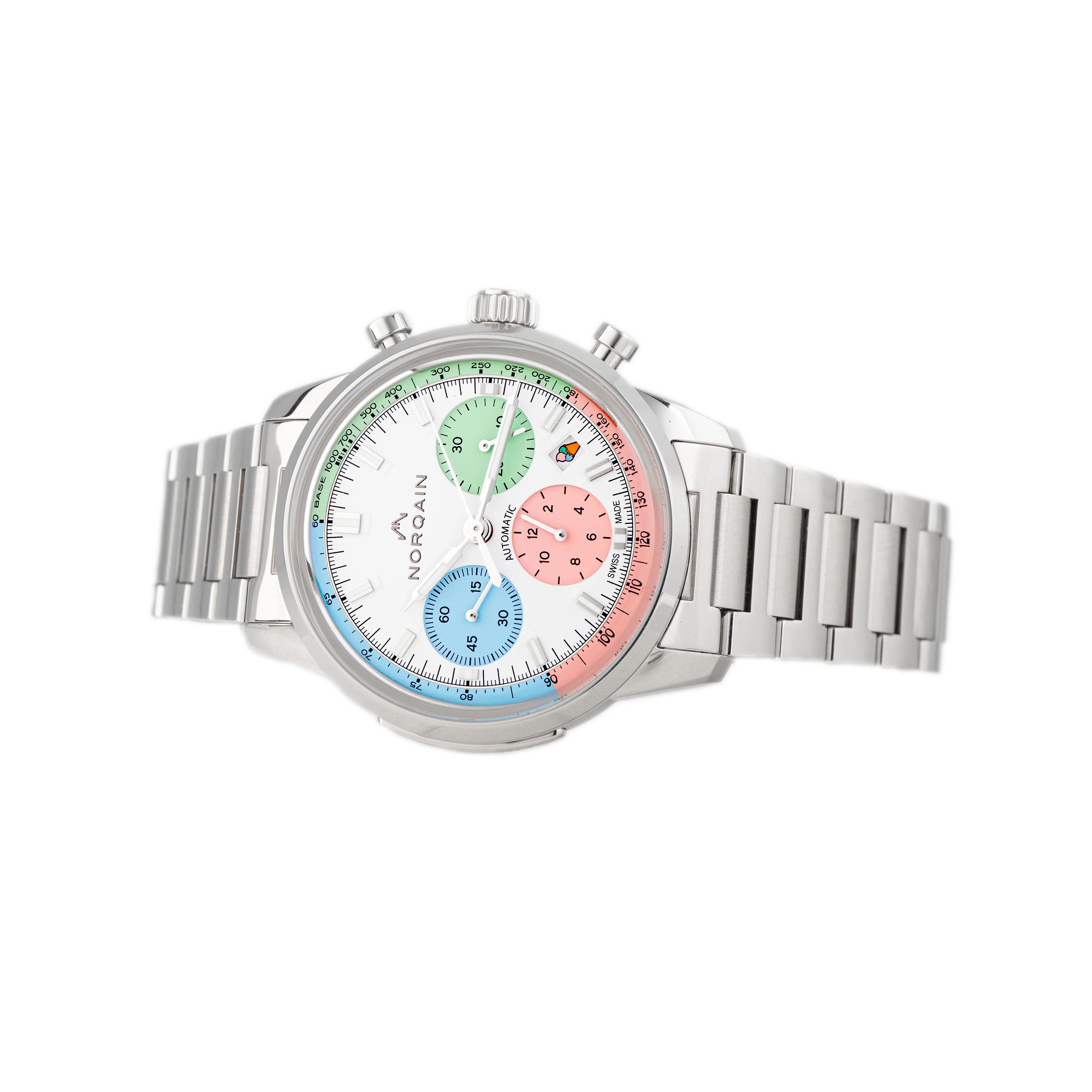 Norqain Freedom 60 Enjoy Life Special Edition Stainless Steel White Dial 40mm N2201.19S01.C01 Full Set - Image 3