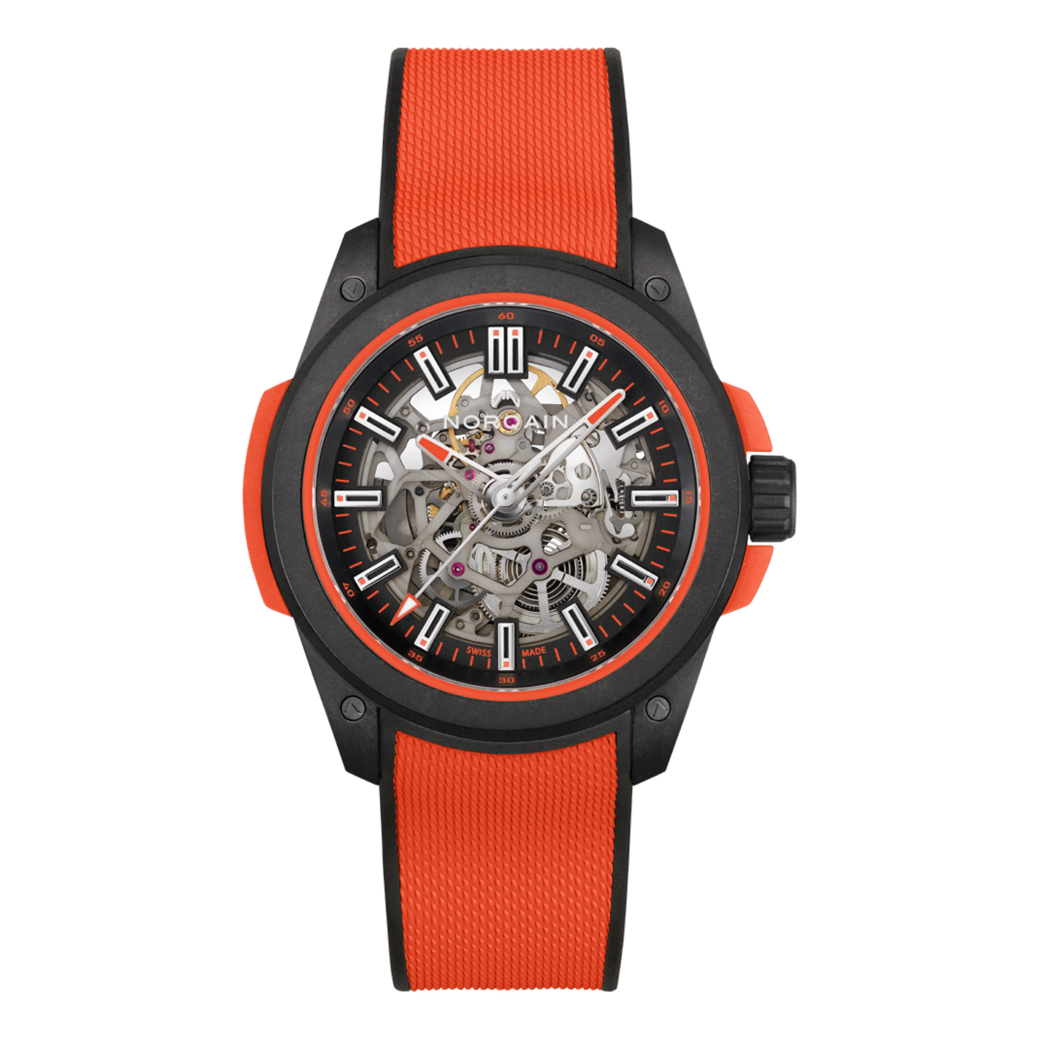 Norqain Independence Wild One Skeleton Watch, 42mm Coral Skeleton Dial, N3000.07Q31.B13.R01