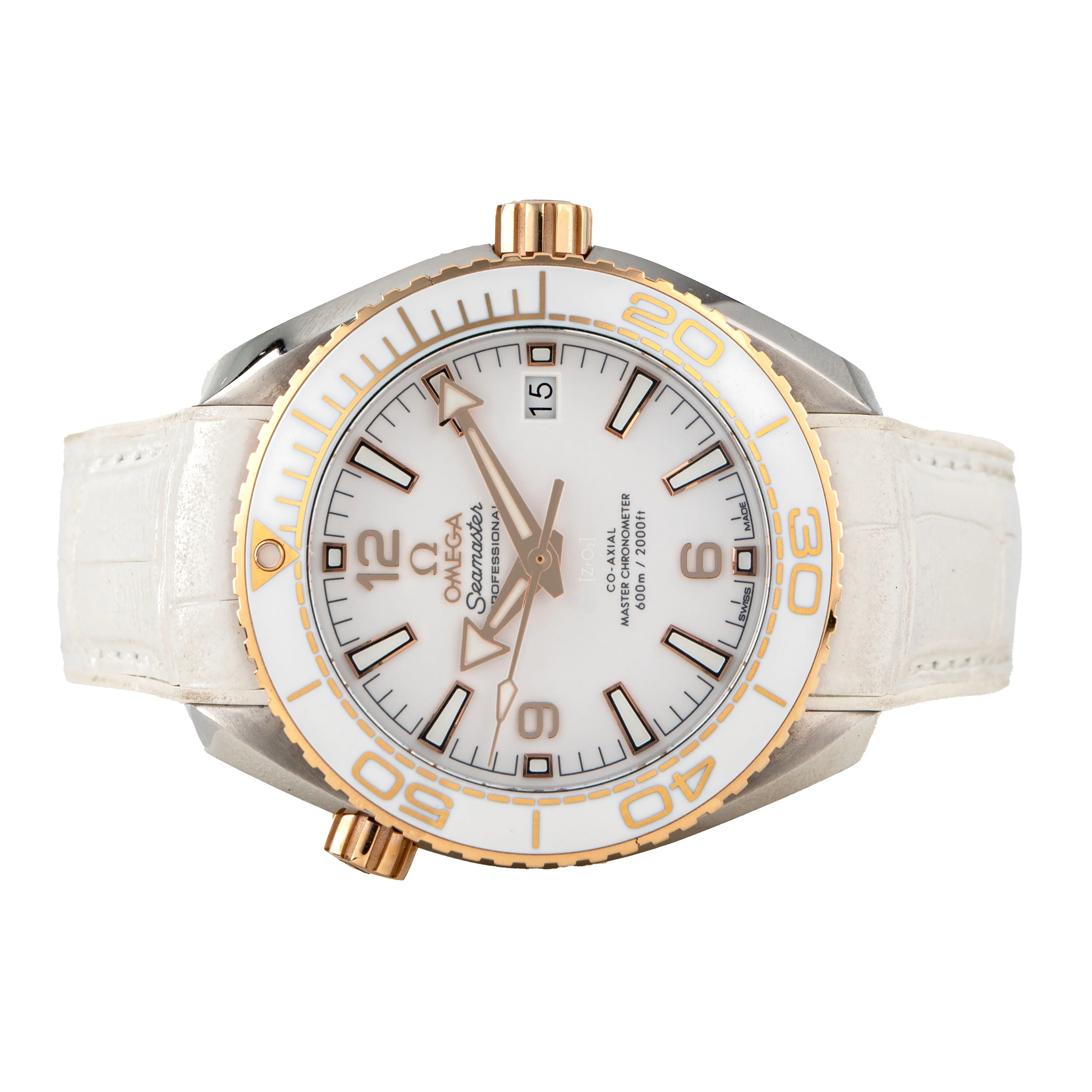 Omega Seamaster Planet Ocean 600m Stainless Steel Rose Gold White Dial 39.5mm 215.32.40.20.04.001 Full Set - Image 2