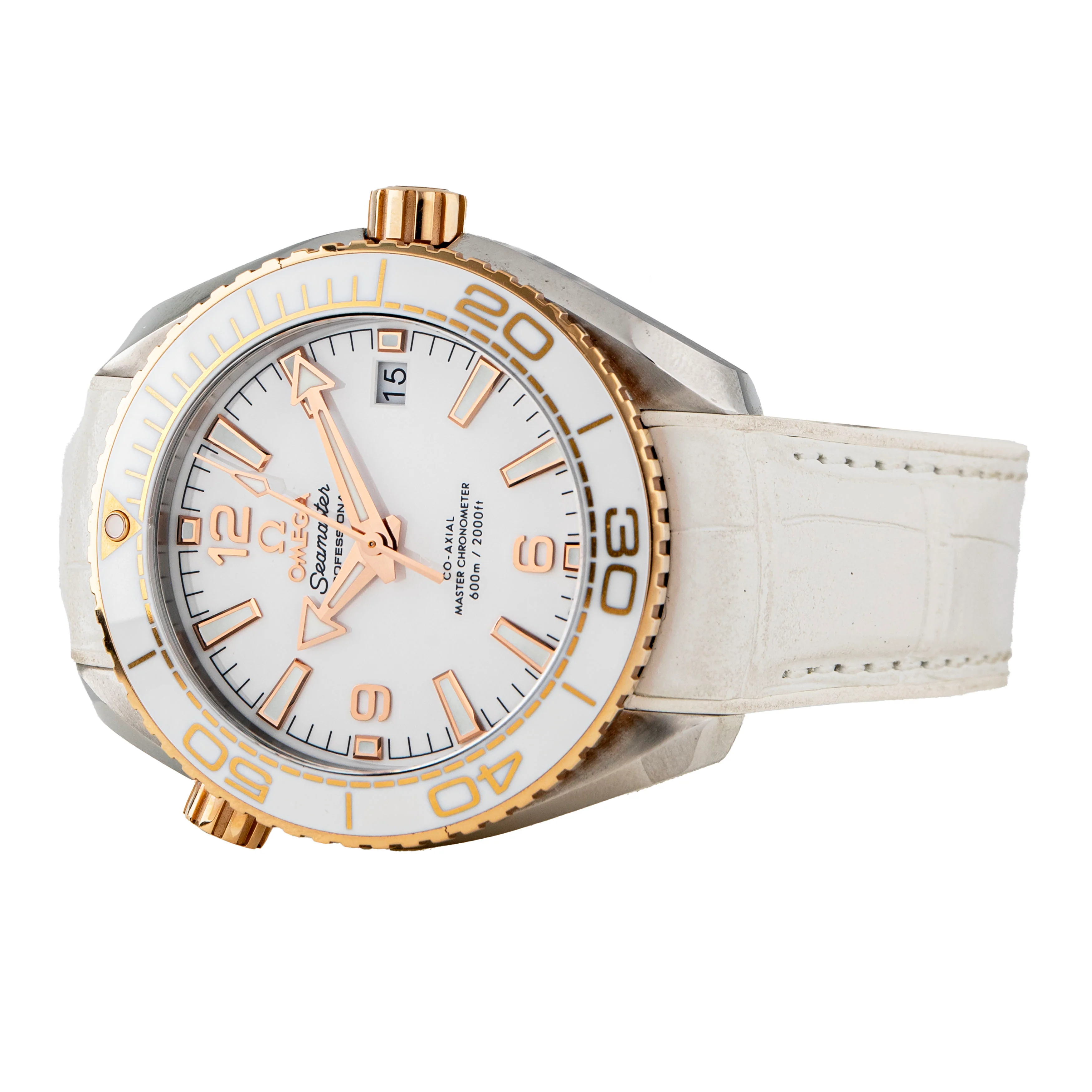 Omega Seamaster Planet Ocean 600m Stainless Steel Rose Gold White Dial 39.5mm 215.32.40.20.04.001 Full Set - Image 3