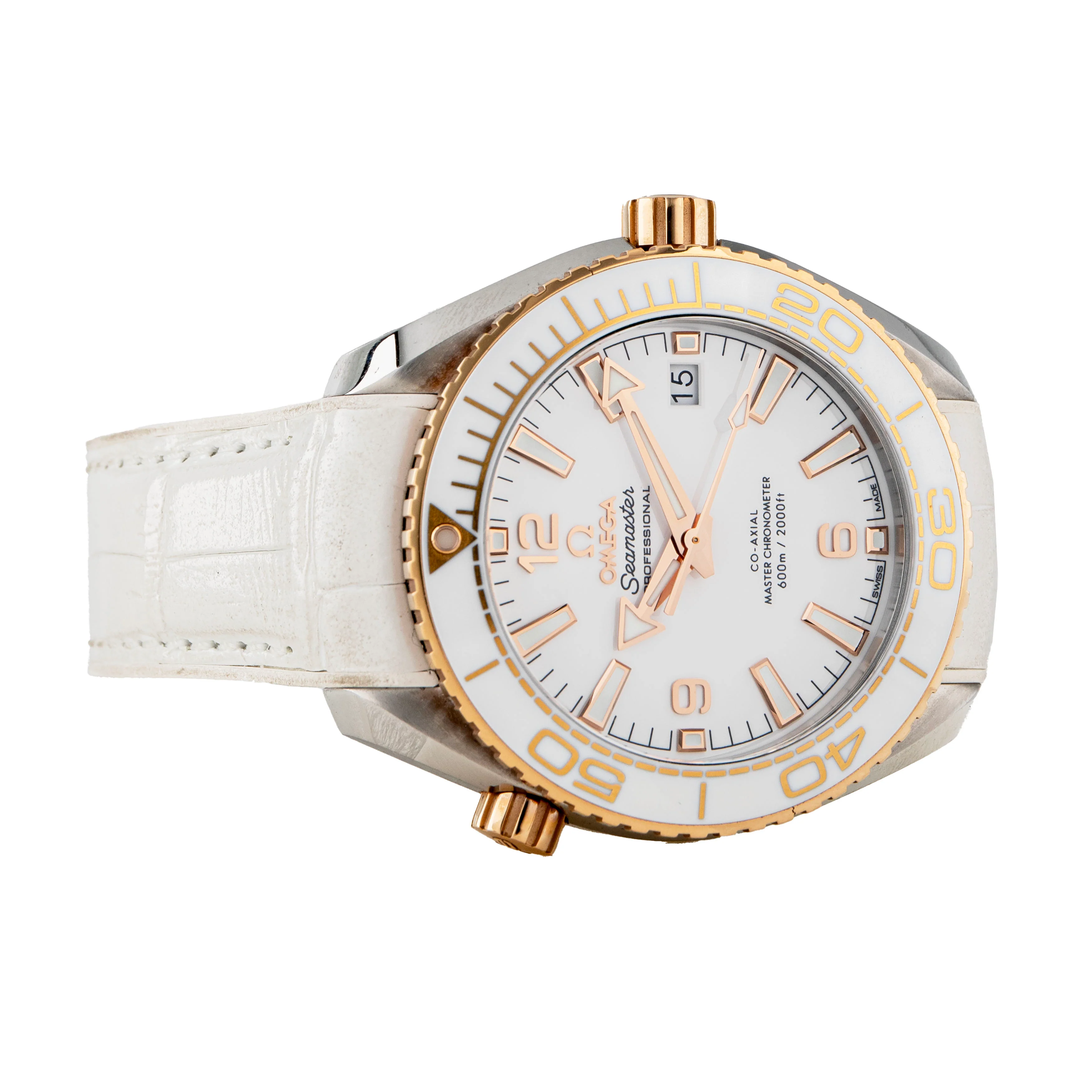 Omega Seamaster Planet Ocean 600m Stainless Steel Rose Gold White Dial 39.5mm 215.32.40.20.04.001 Full Set - Image 4