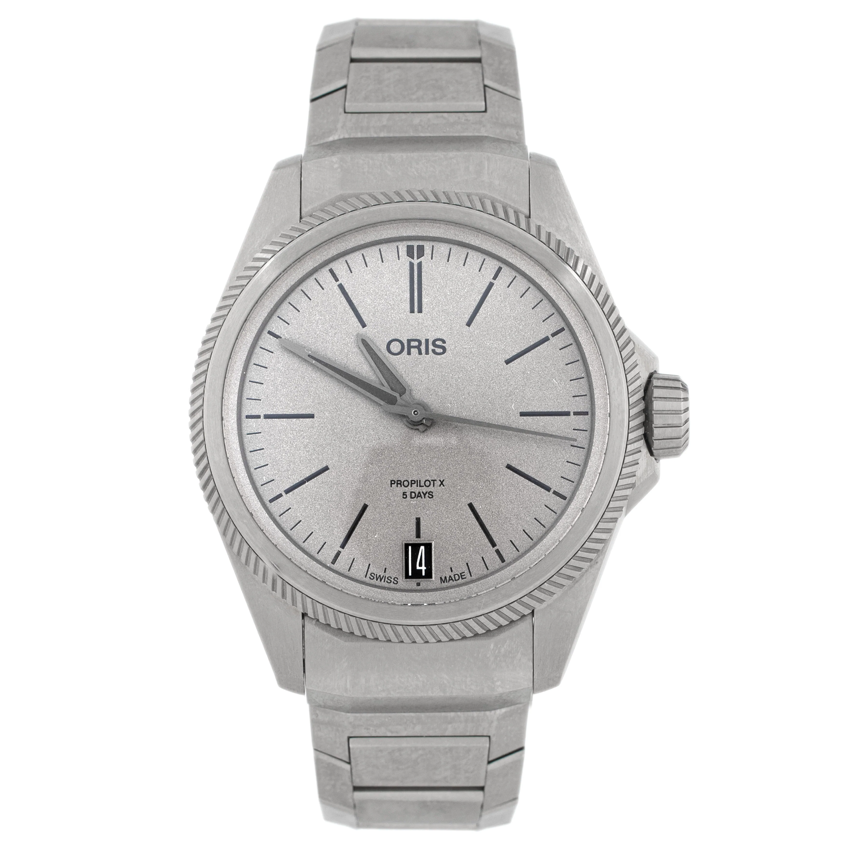 Oris ProPilot X Calibre 400 Titanium Gray Dial 39mm 01 400 7778 7153-07 7 20 01TLC Full Set