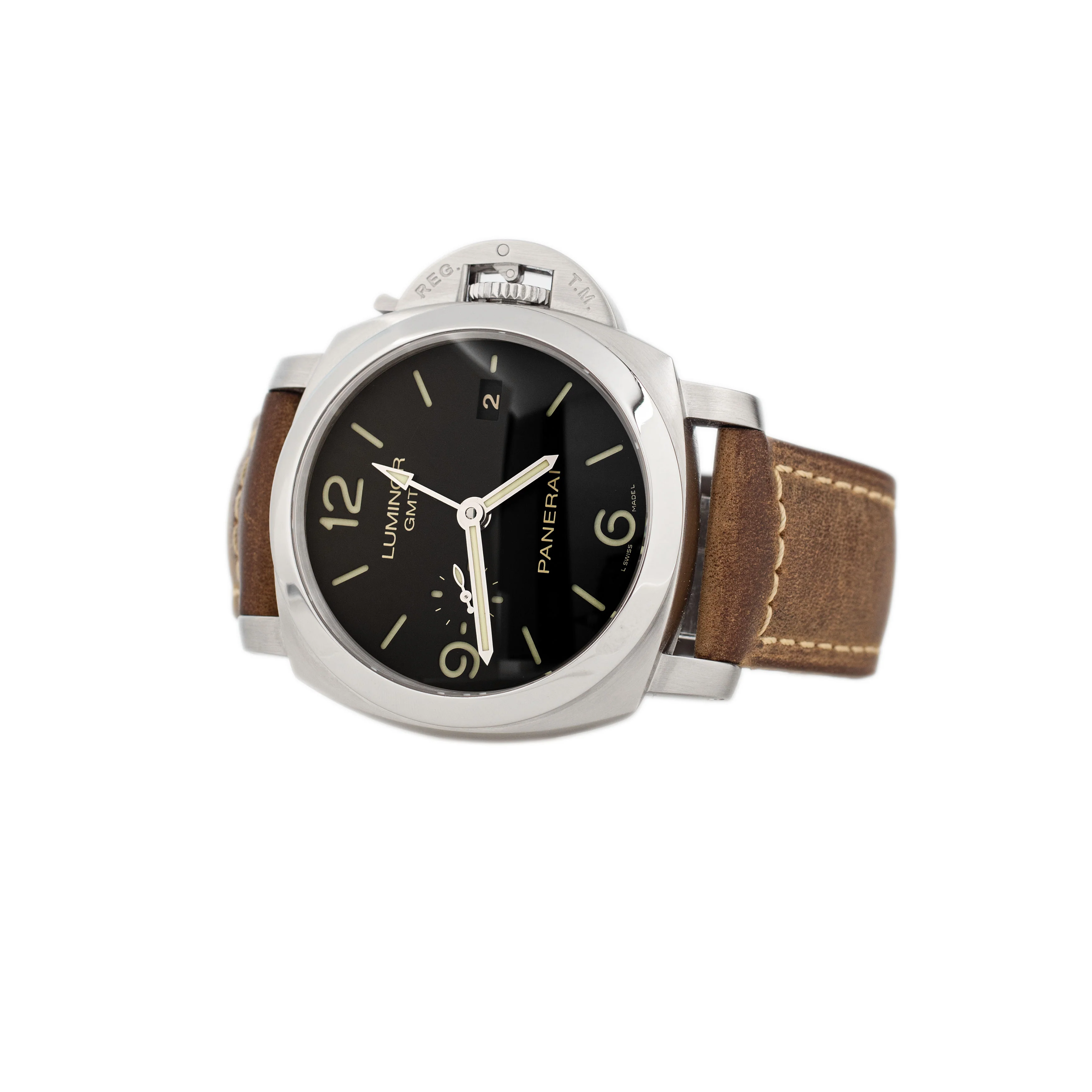 Panerai Luminor 1950 3 Days GMT Stainless Steel Black Dial 44mm Pam00320 Full Set - Image 3