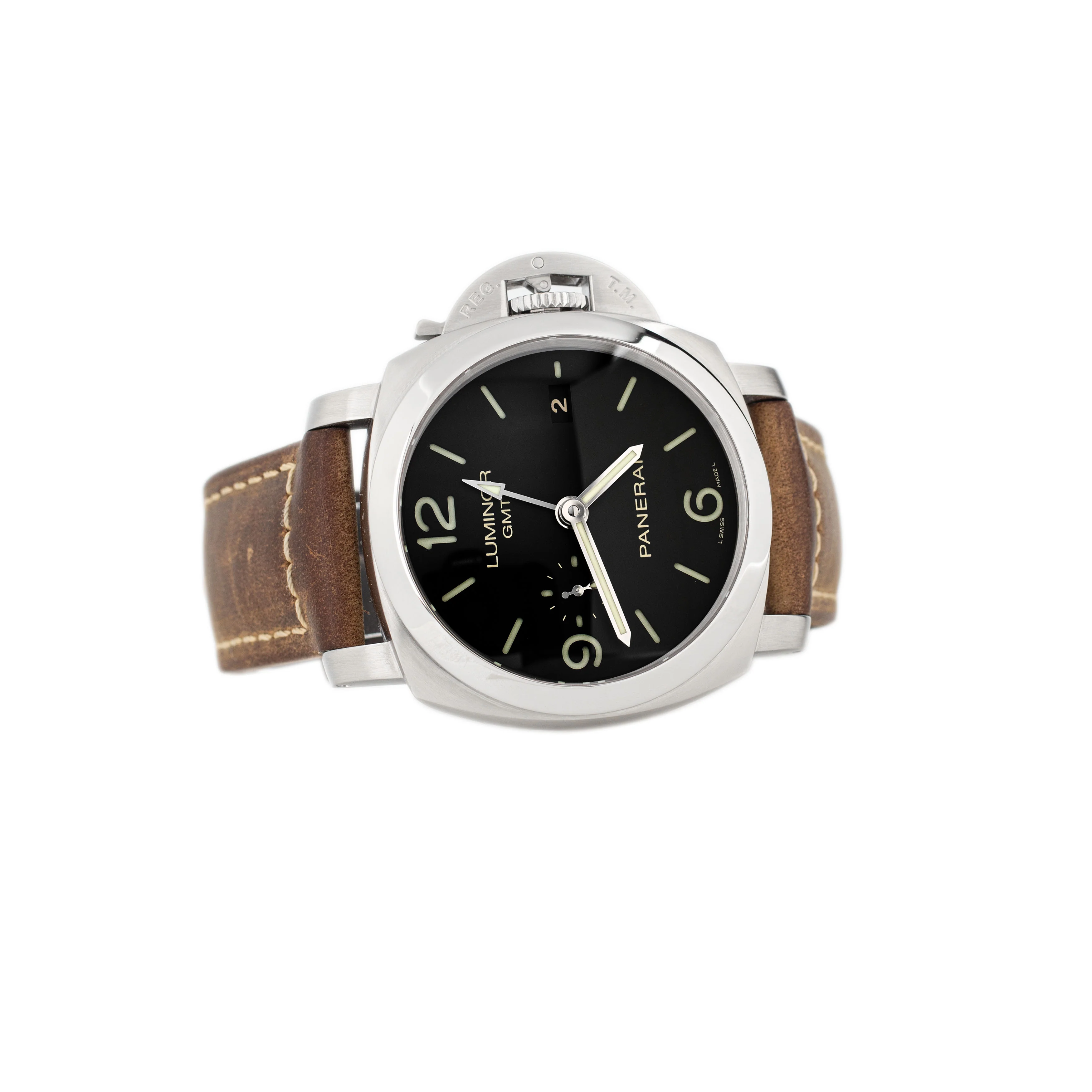 Panerai Luminor 1950 3 Days GMT Stainless Steel Black Dial 44mm Pam00320 Full Set - Image 4