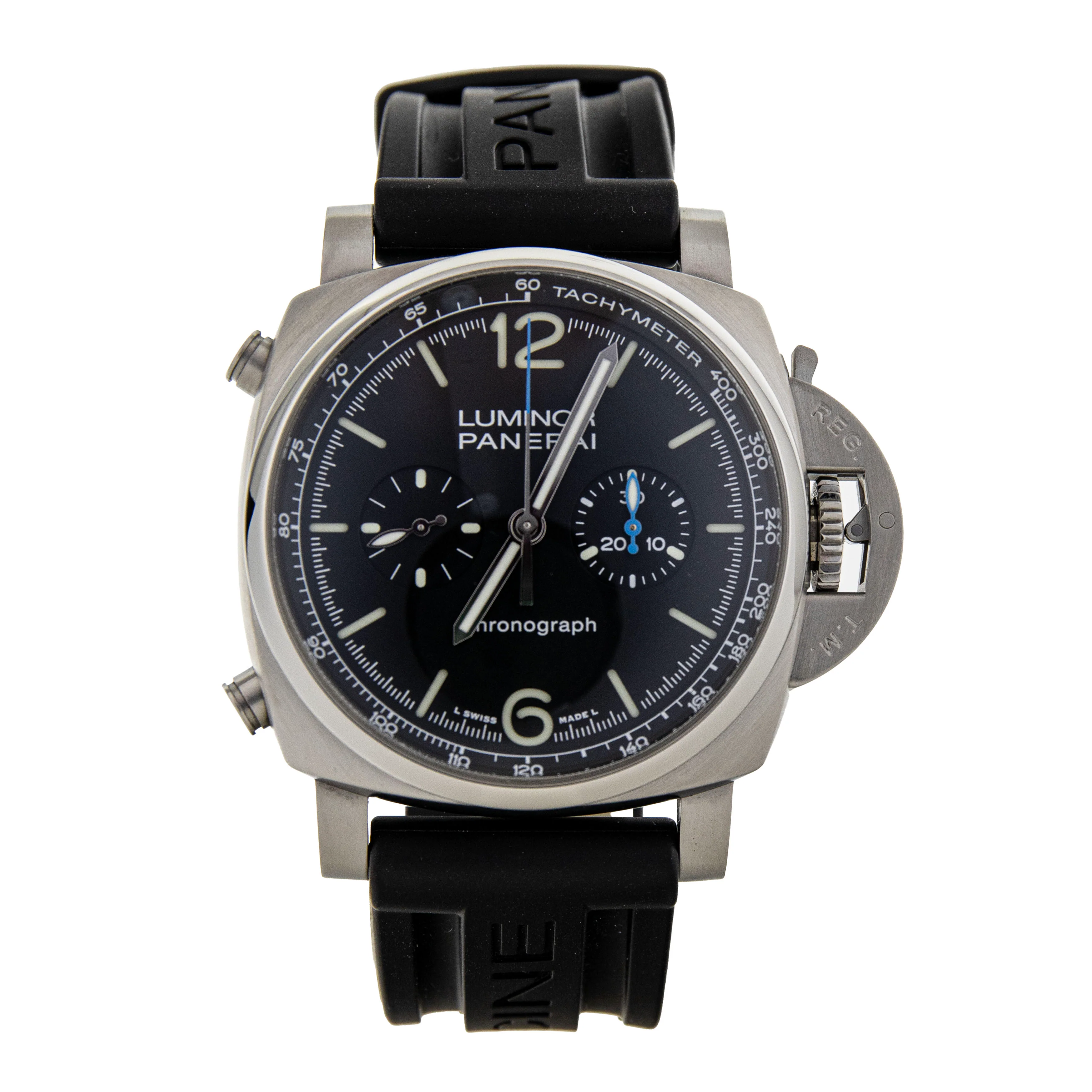 Panerai Luminor Chronograph Stainless Steel Black Dial 44mm PAM01109 Full Set