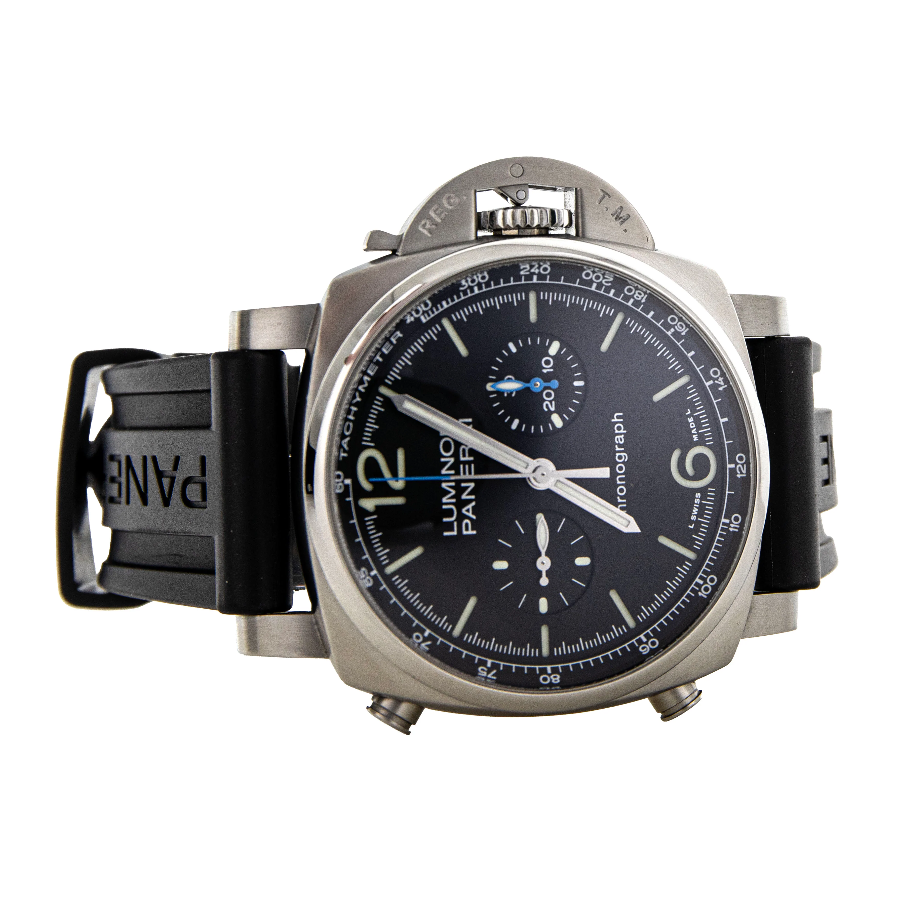 Panerai Luminor Chronograph Stainless Steel Black Dial 44mm PAM01109 Full Set - Image 4