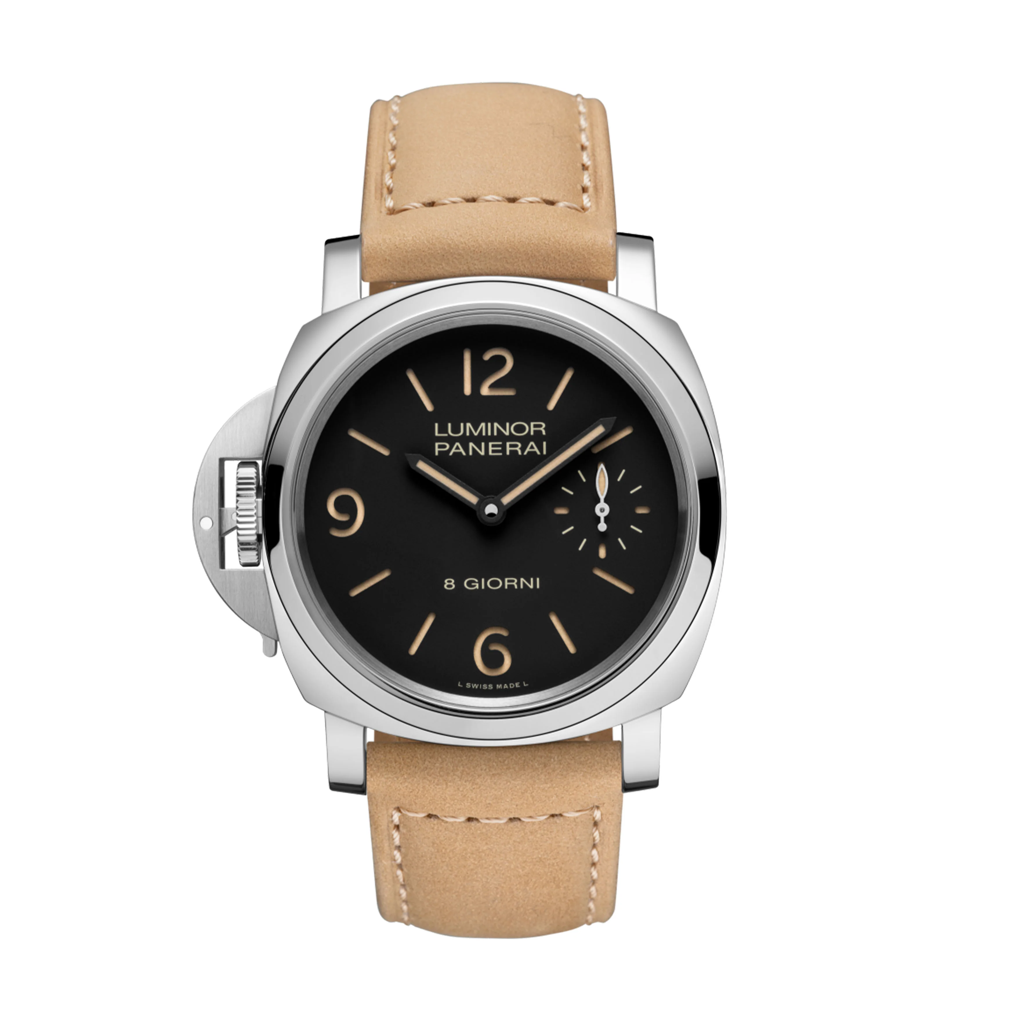 Panerai Luminor Destro Otto Giorni Watch, 44mm Black Dial, PAM01655