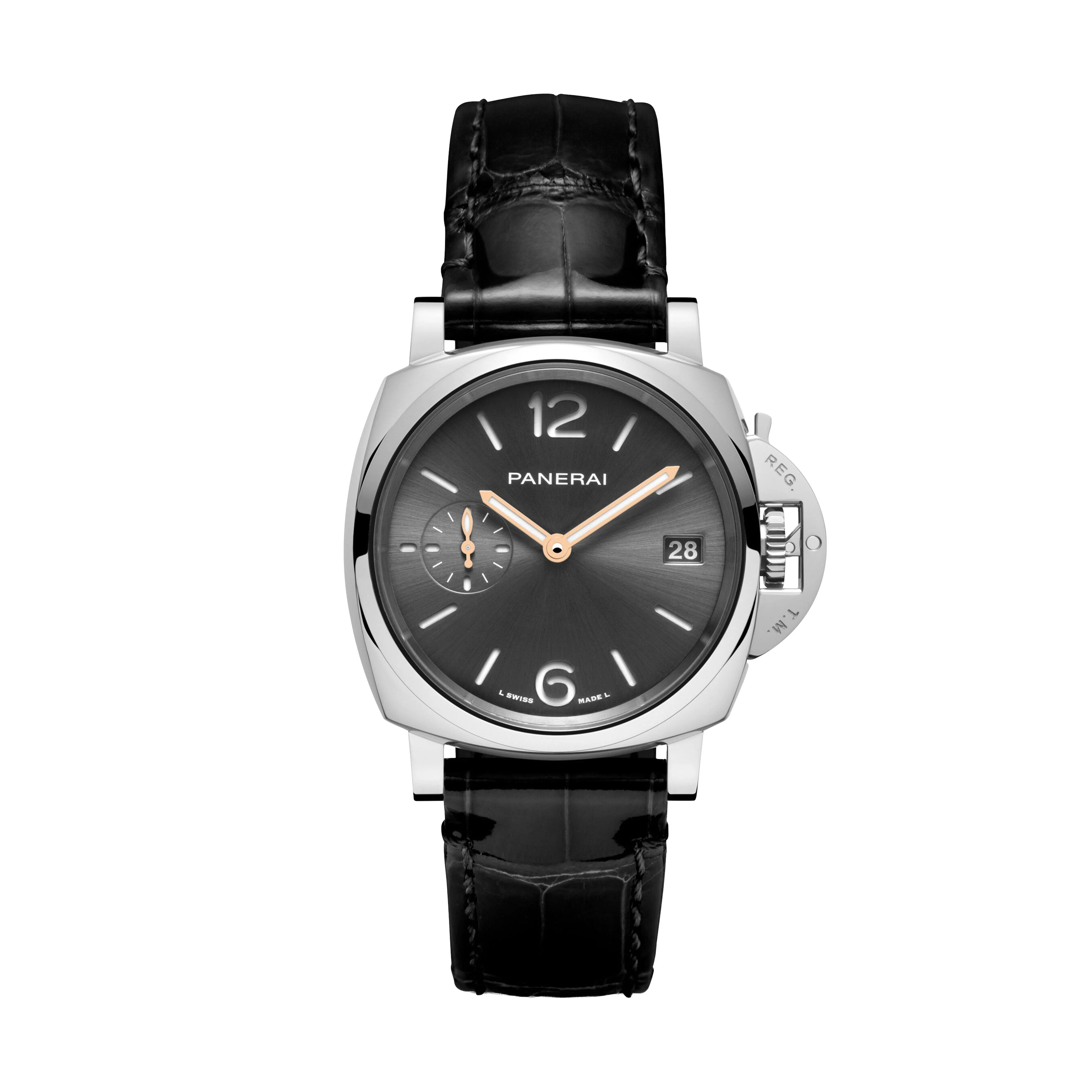 Panerai Luminor Due Watch, 38mm Gray Dial, PAM01552