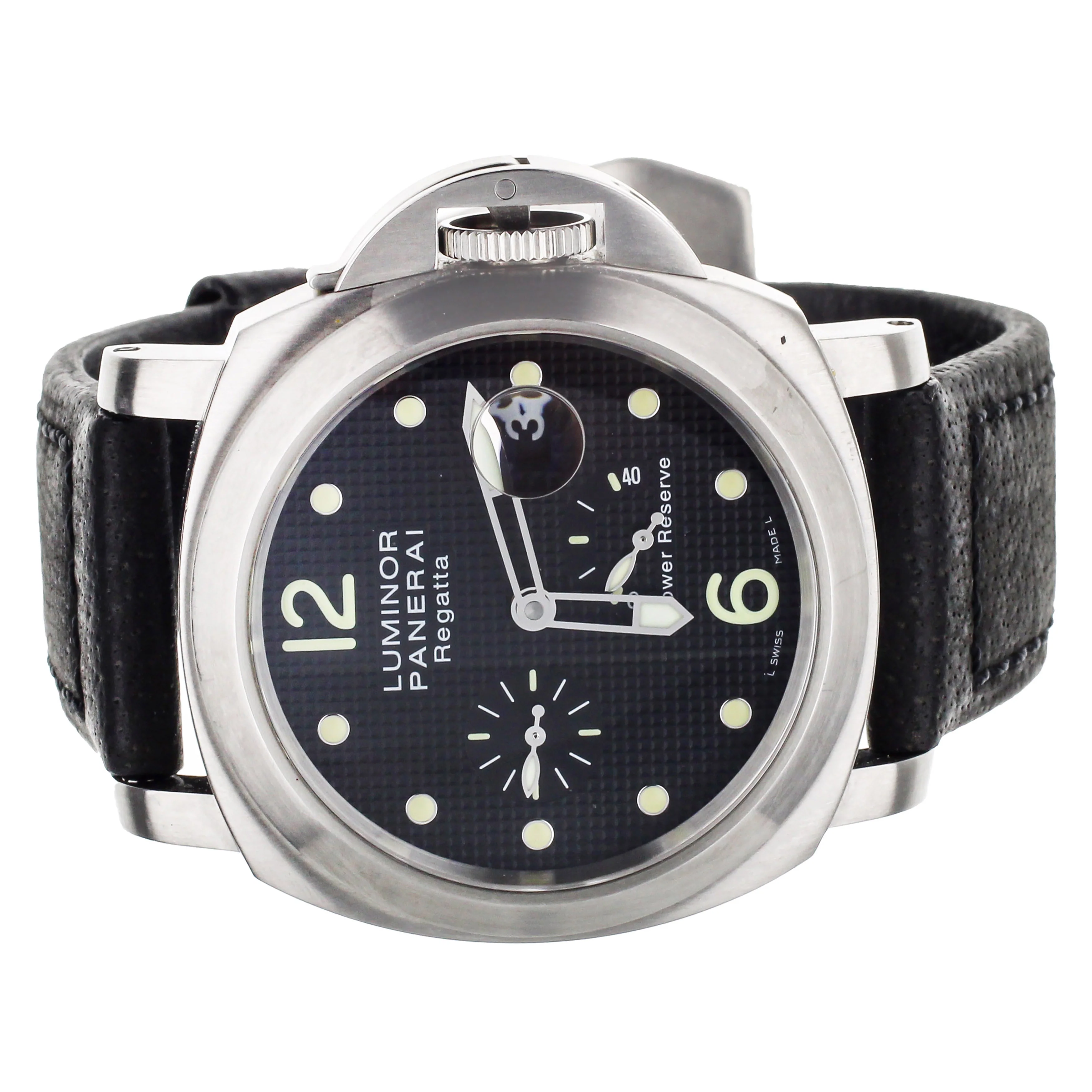 PANERAI LUMINOR REGATTA CLASSIC YACHT CHALLENGE HOBNAIL BLACK DIAL 44MM PAM00222 - Image 2