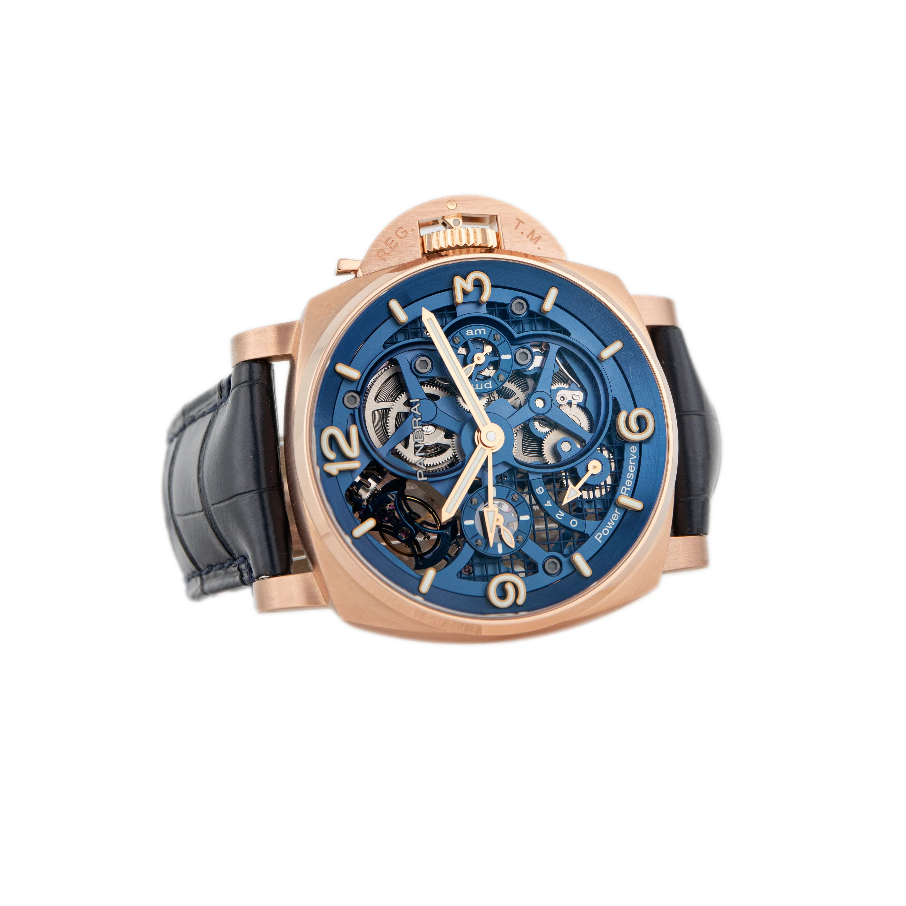 Panerai Luminor Tourbillon GMT Rose Gold Skeleton Dial 47mm Pam01060 Full Set - Image 4