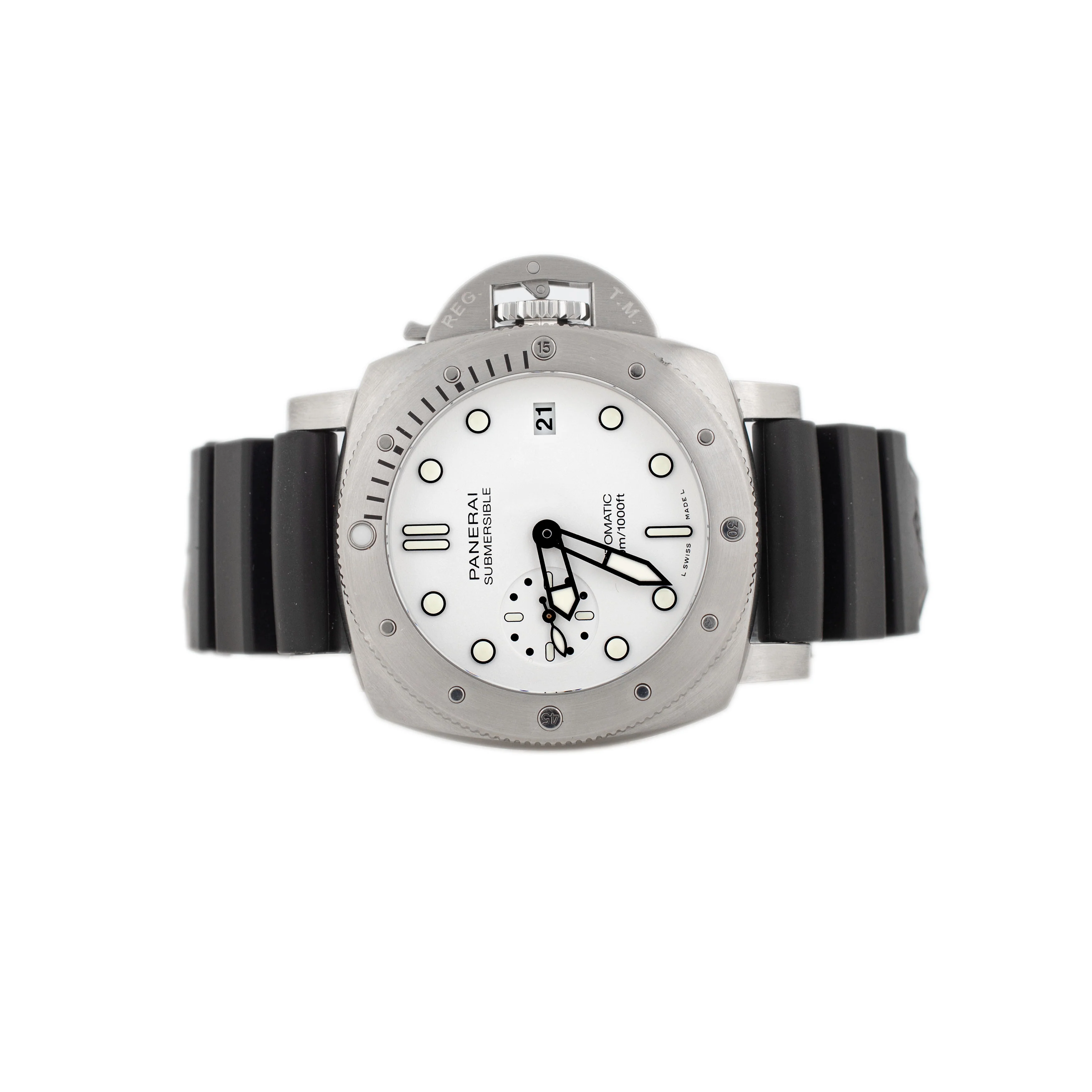 Panerai Submersible Bianco Stainless Steel White Dial 42mm Pam01223 Full Set - Image 2