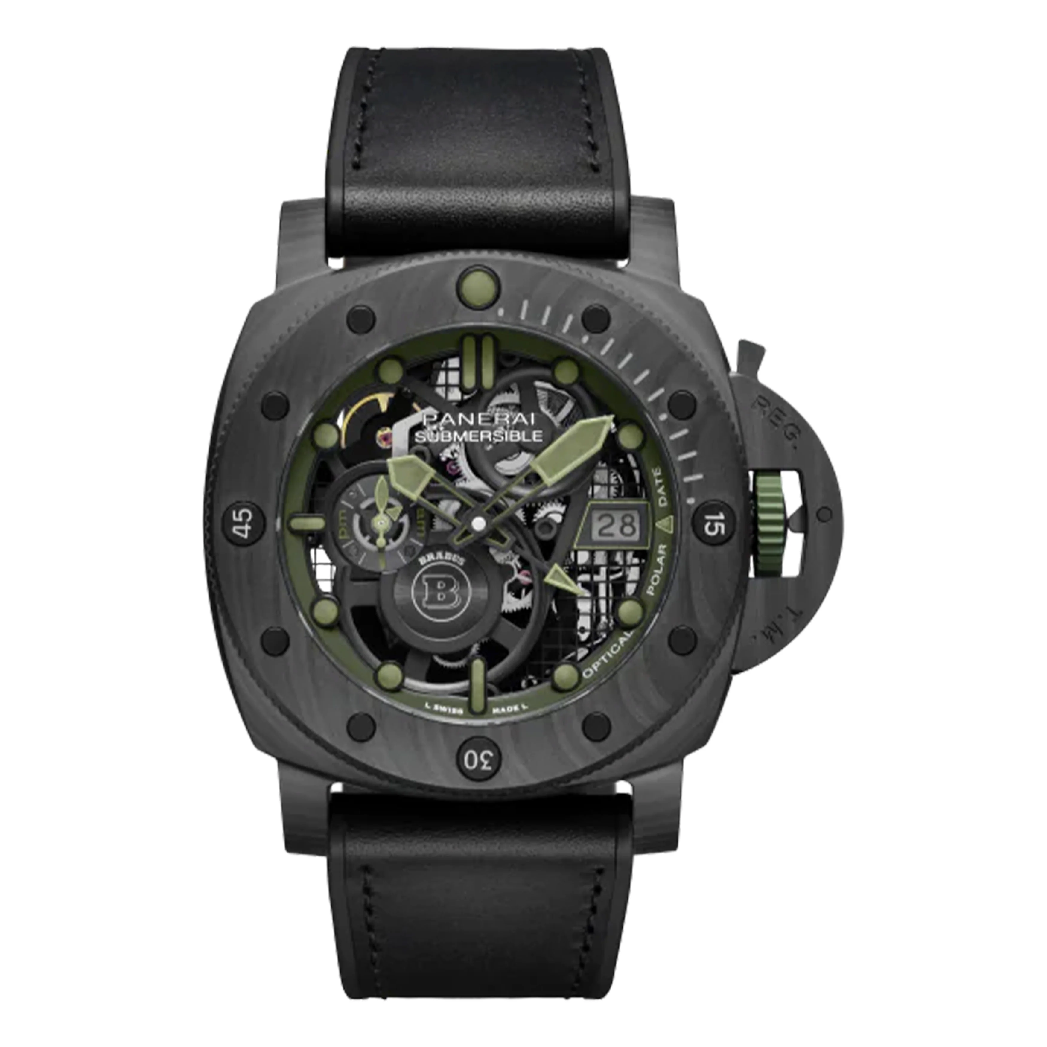 Panerai Submersible Brabus S Carbotech Watch, 47mm Skeleton Dial, PAM01283