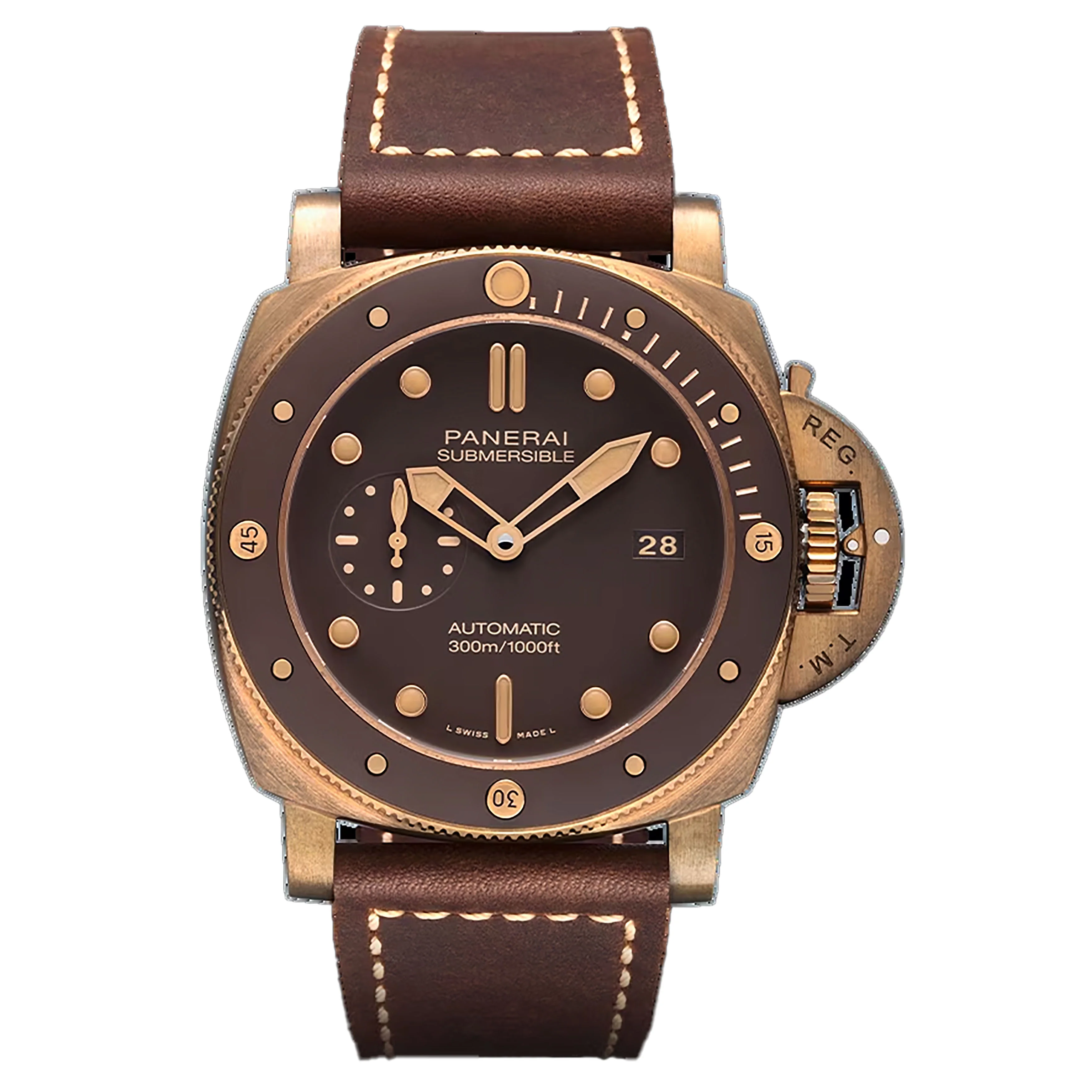 Panerai Submersible Bronzo Watch, 47mm Brown Dial, PAM00968