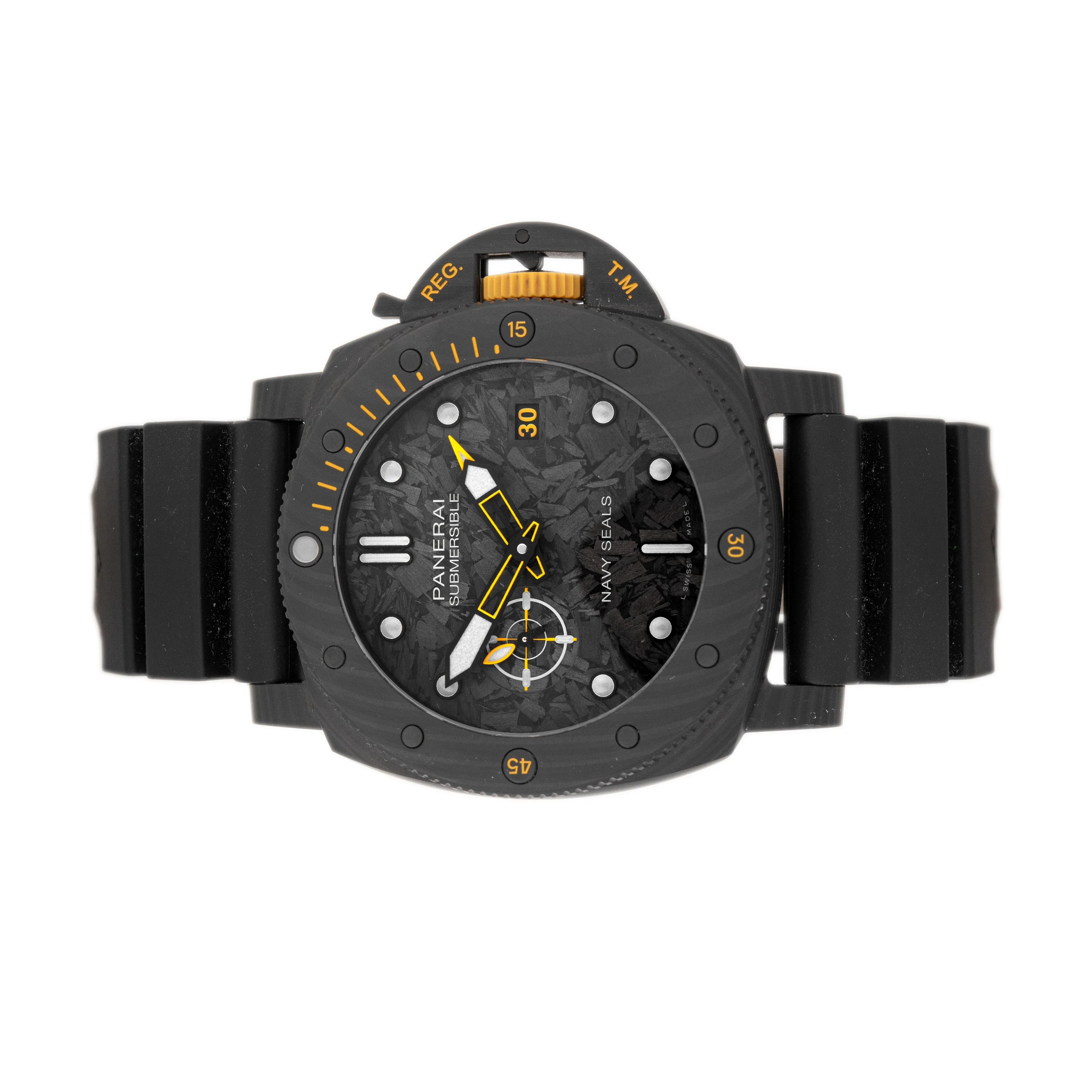 Panerai Submersible GMT Navy SEALs Carbon Black Dial 44mm PAM01324 Full Set - Image 2