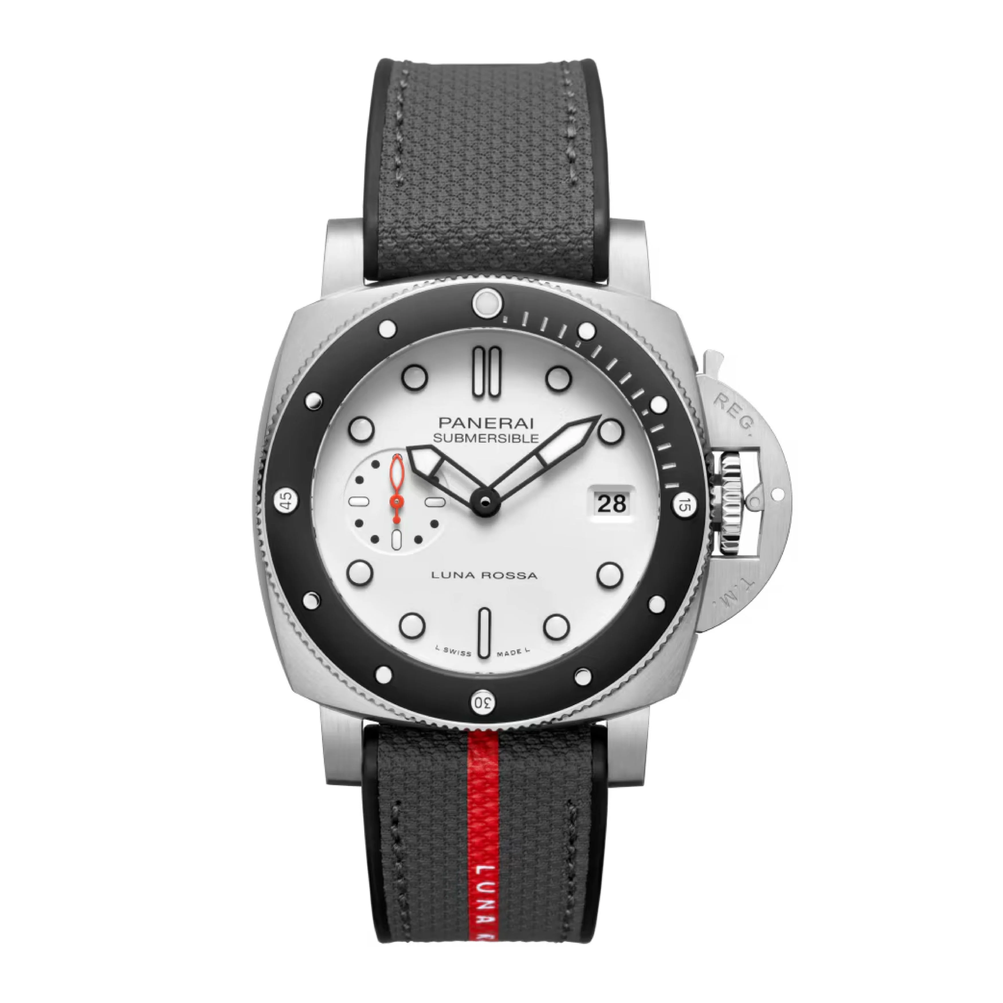 Panerai Submersible Luna Rossa Watch, 42mm White Dial, PAM01579