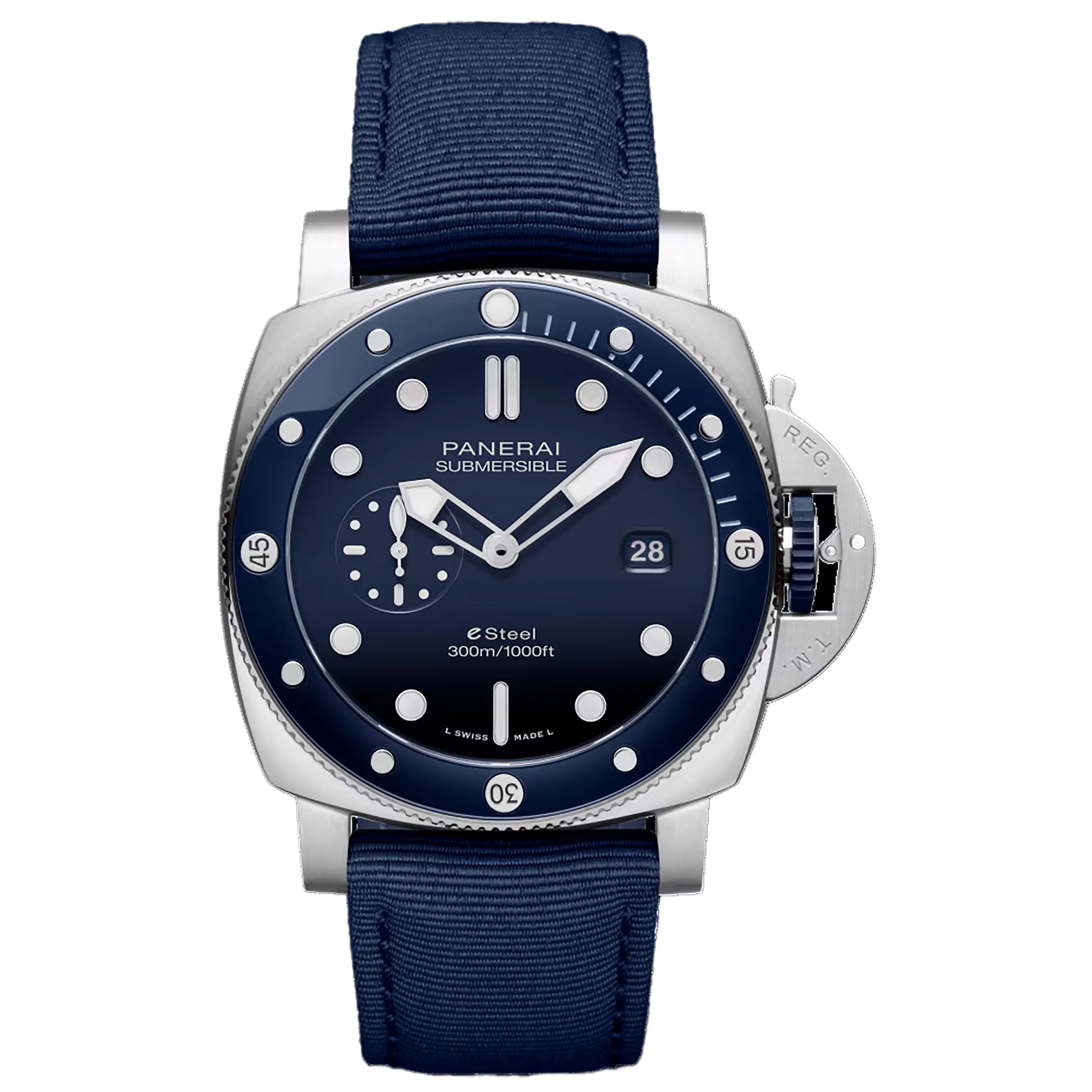 Panerai Submersible QuarantaQuattro eSteel Profondo Watch, 44mm Blue Dial, PAM01289