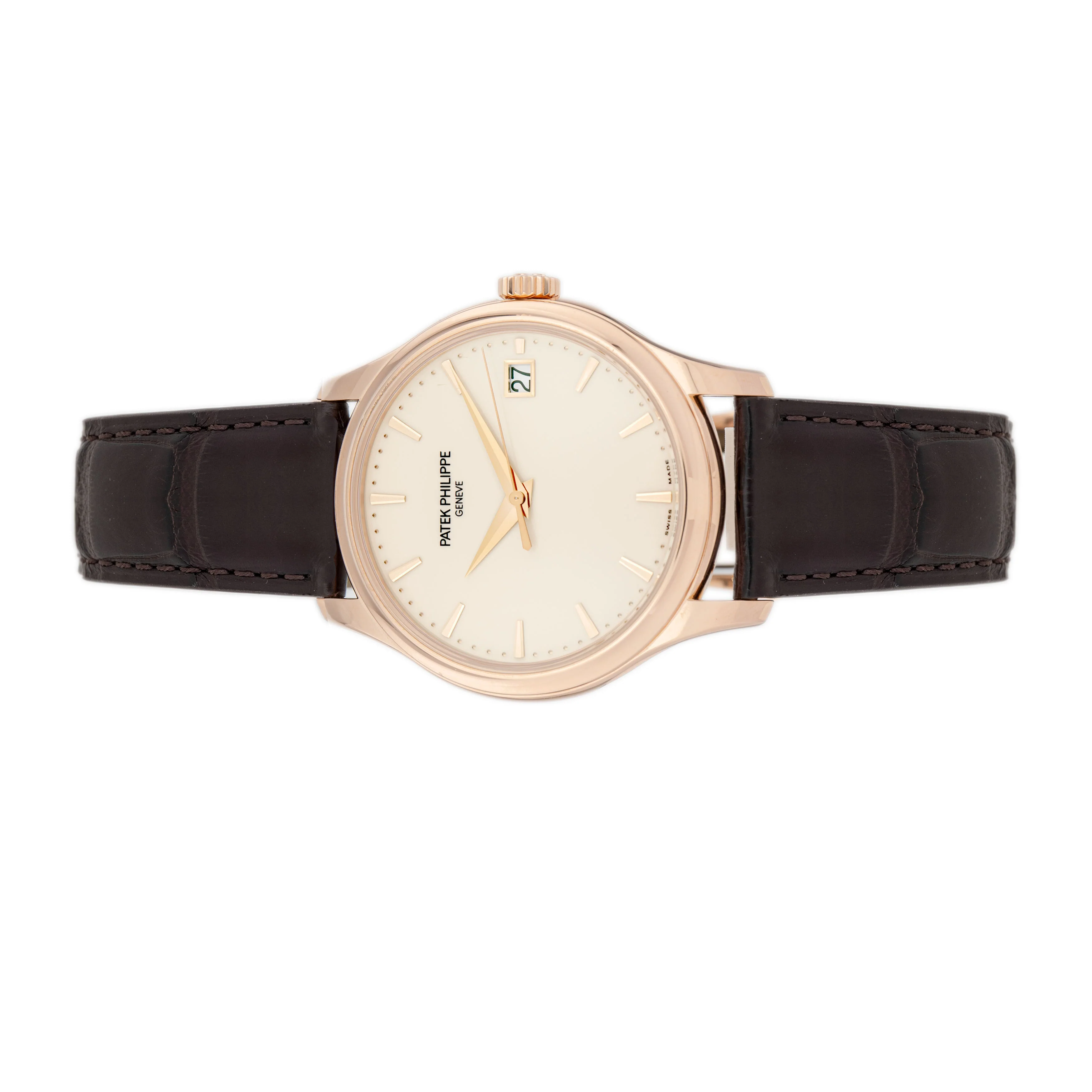 Patek Philippe Calatrava Date Rose Gold Silver Dial 39mm 5227R Full Set - Image 2