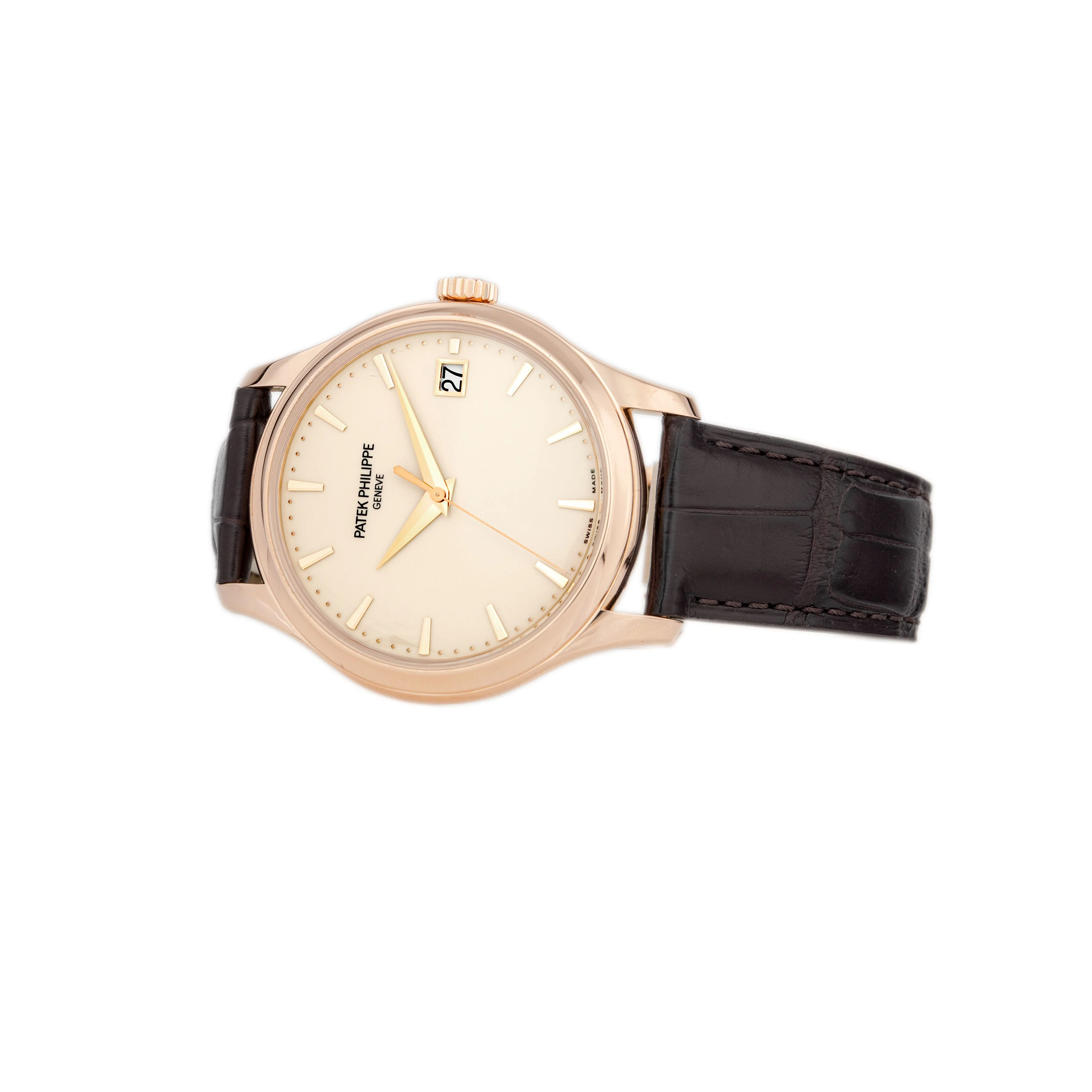 Patek Philippe Calatrava Date Rose Gold Silver Dial 39mm 5227R Full Set - Image 3