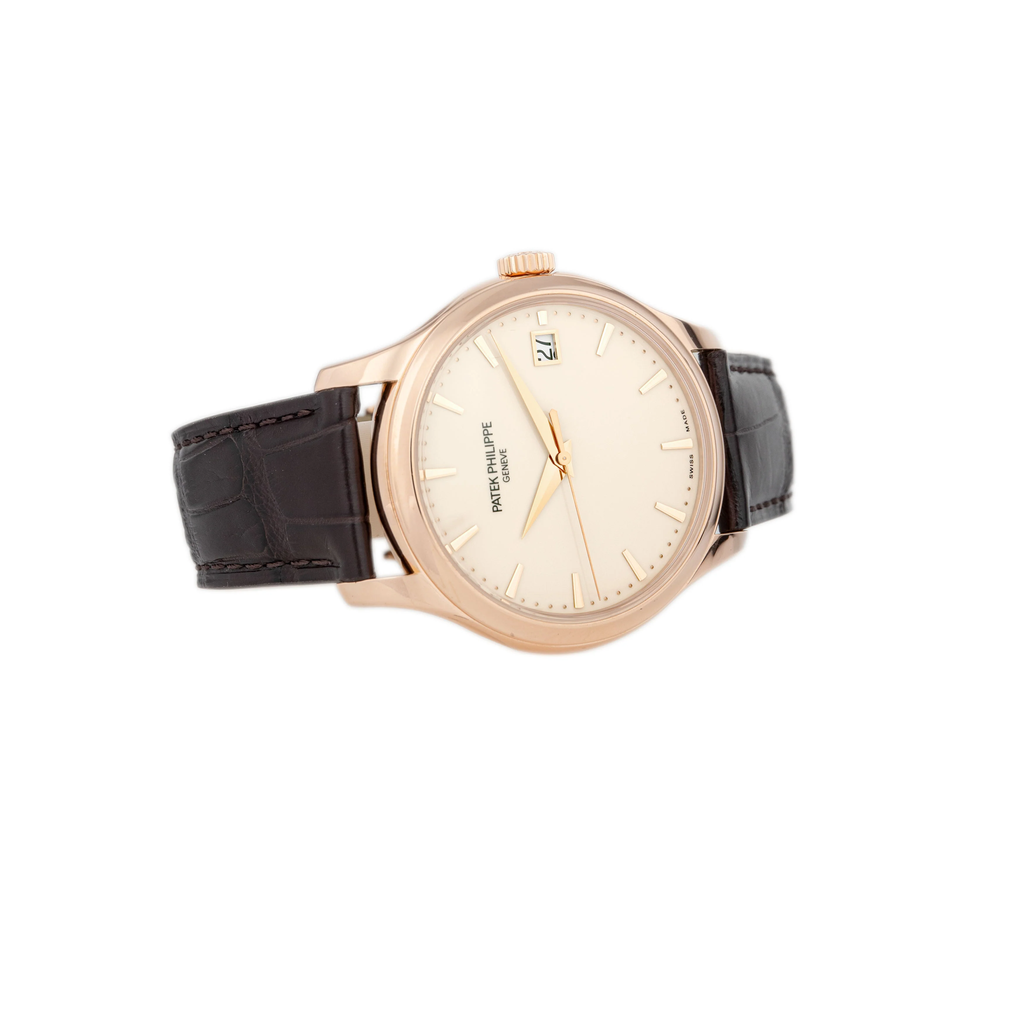 Patek Philippe Calatrava Date Rose Gold Silver Dial 39mm 5227R Full Set - Image 4