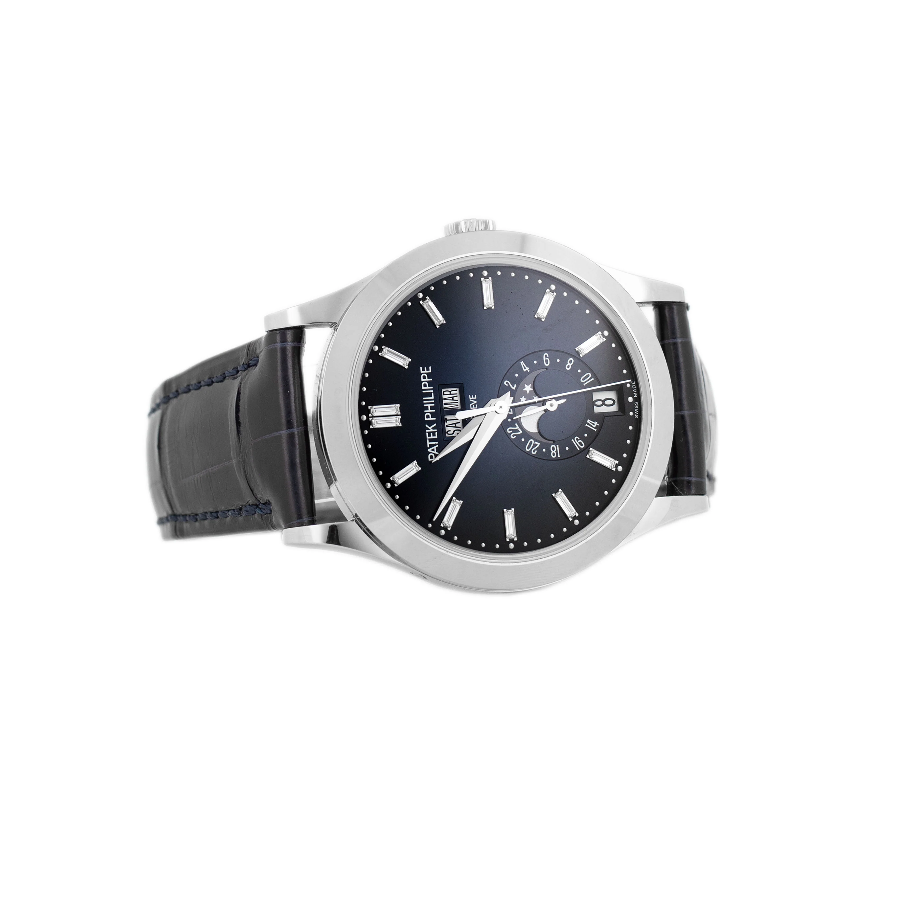 Patek Philippe Complications Annual Calendar Moonphase White Gold Blue Dial 38.5mm 5396G-017 - Image 4
