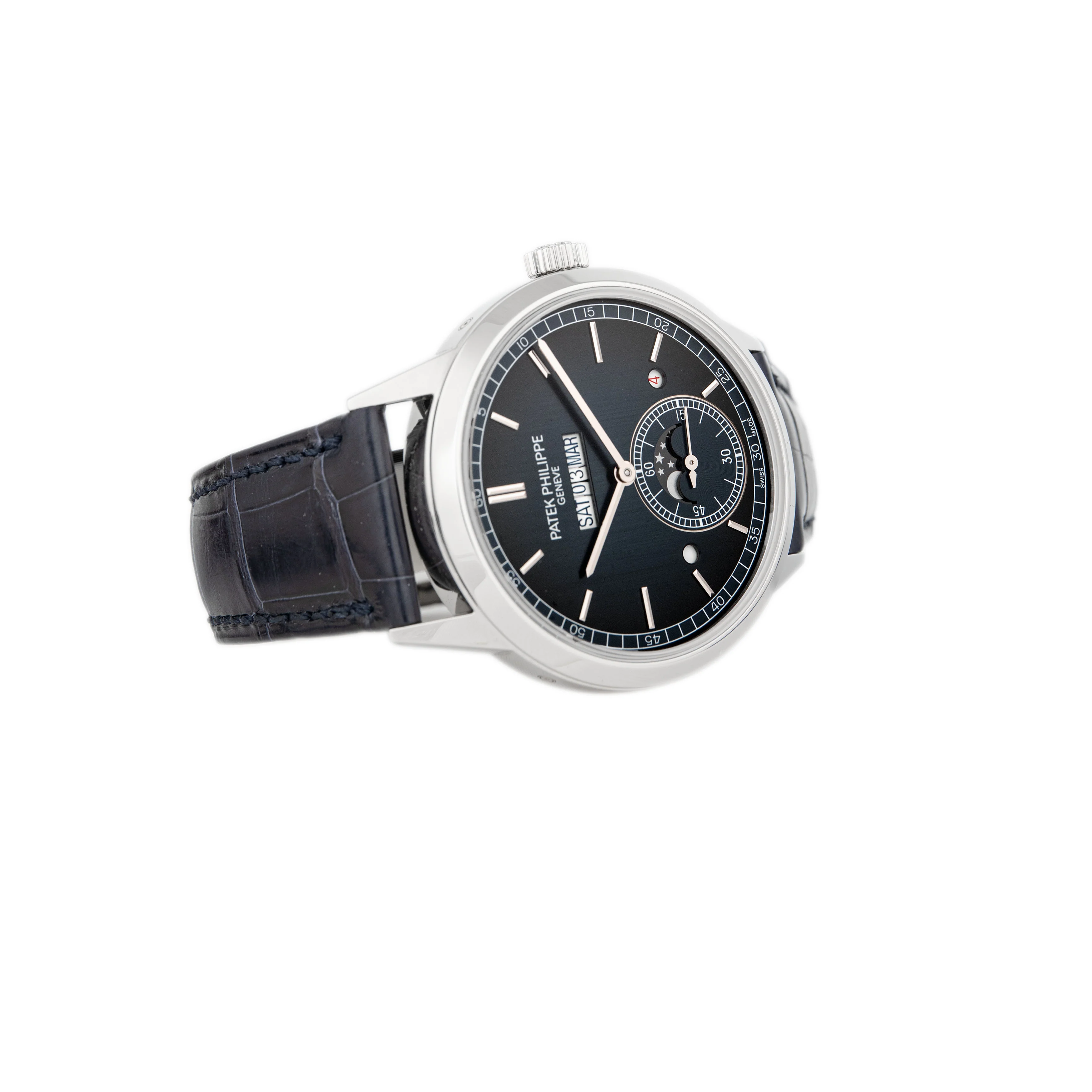 Patek Philippe Grand Complications In Line Perpetual Platinum Blue Dial 41mm 5236P-001 Full Set - Image 4