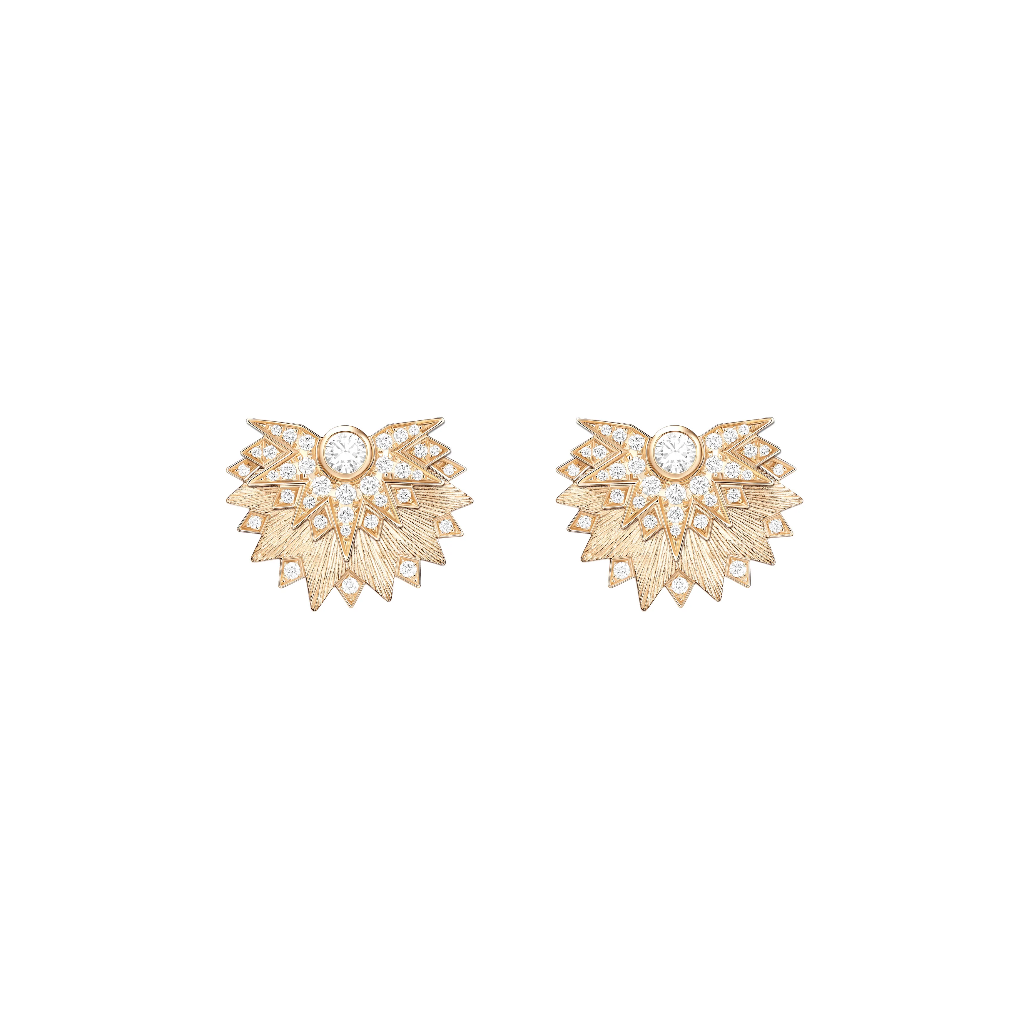 Piaget 18K Rose Gold Sunlight Diamond Earrings