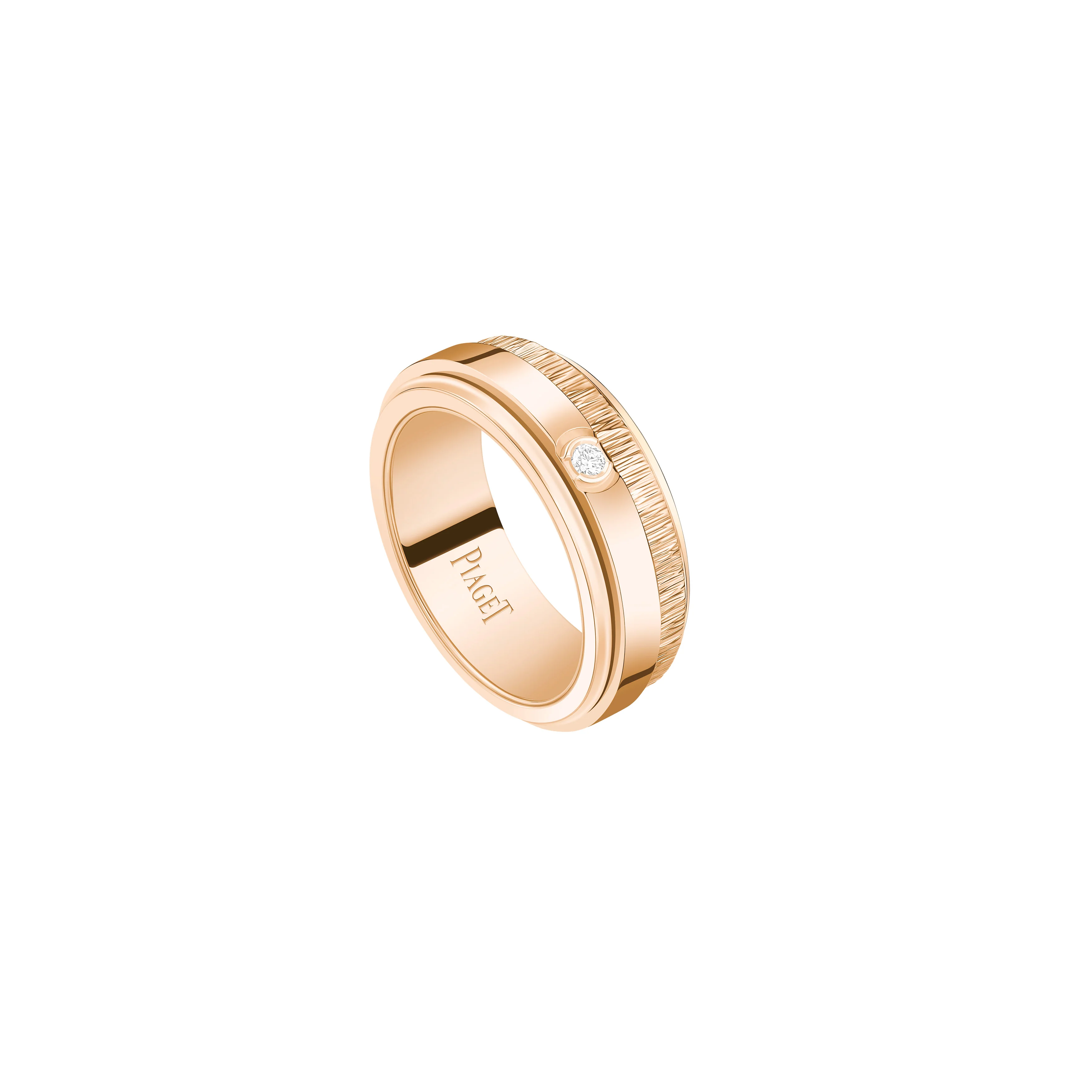 Piaget Possession "Decor Palace" 18k Rose Gold Diamond Turning Ring G34P2k54