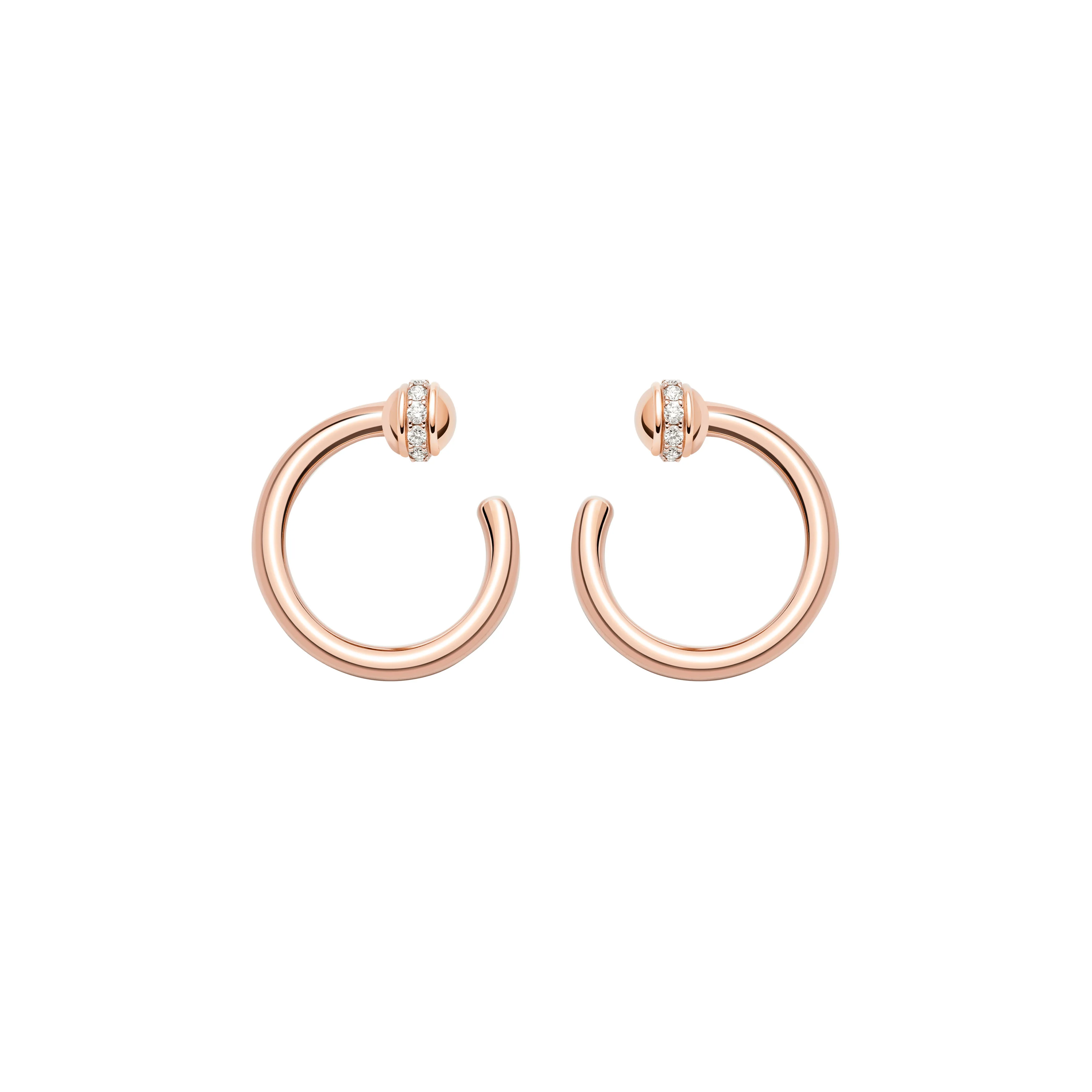 Piaget Possession 18K Rose Gold Open Hoop Earrings