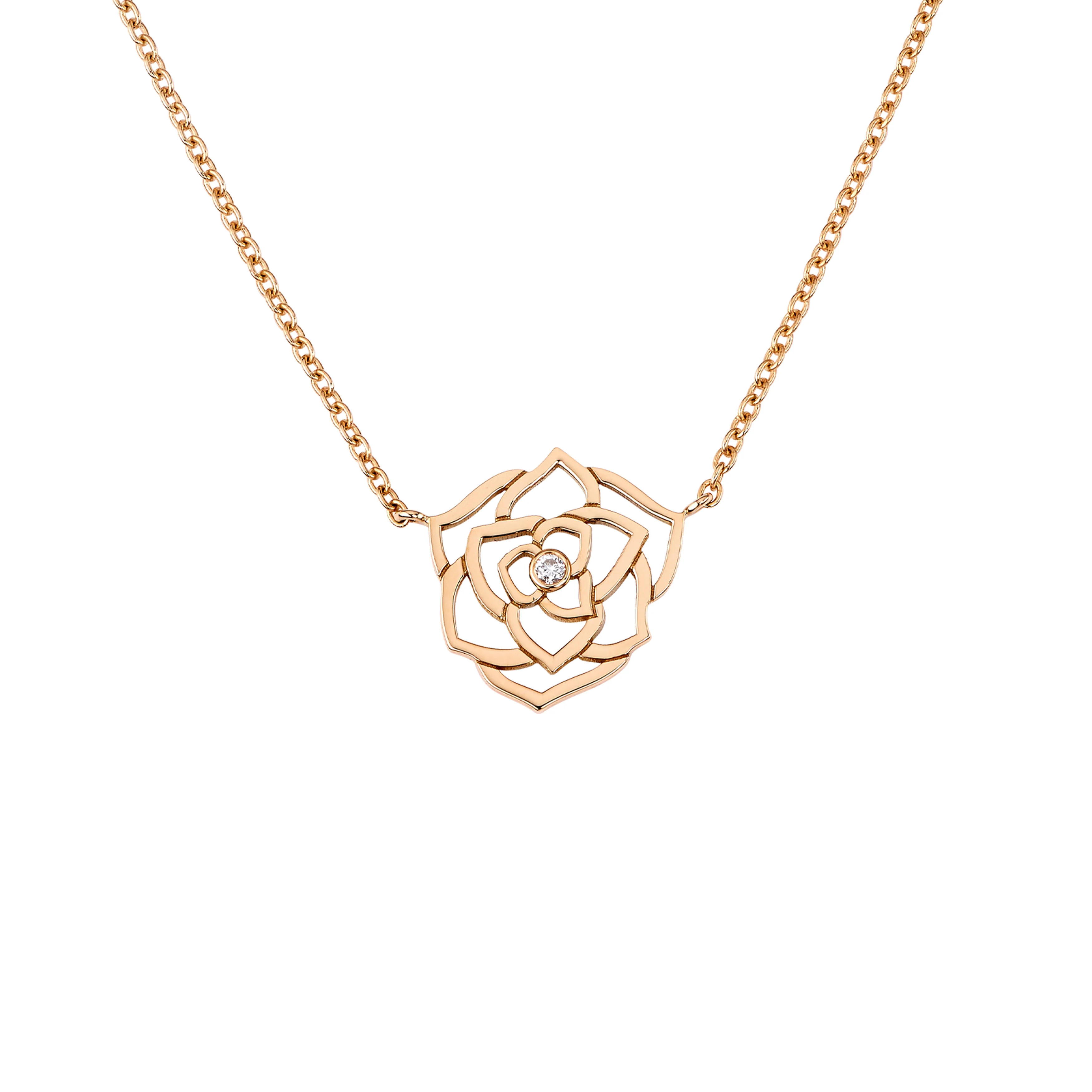 Piaget Rose 18k Rose Gold Diamond Necklace