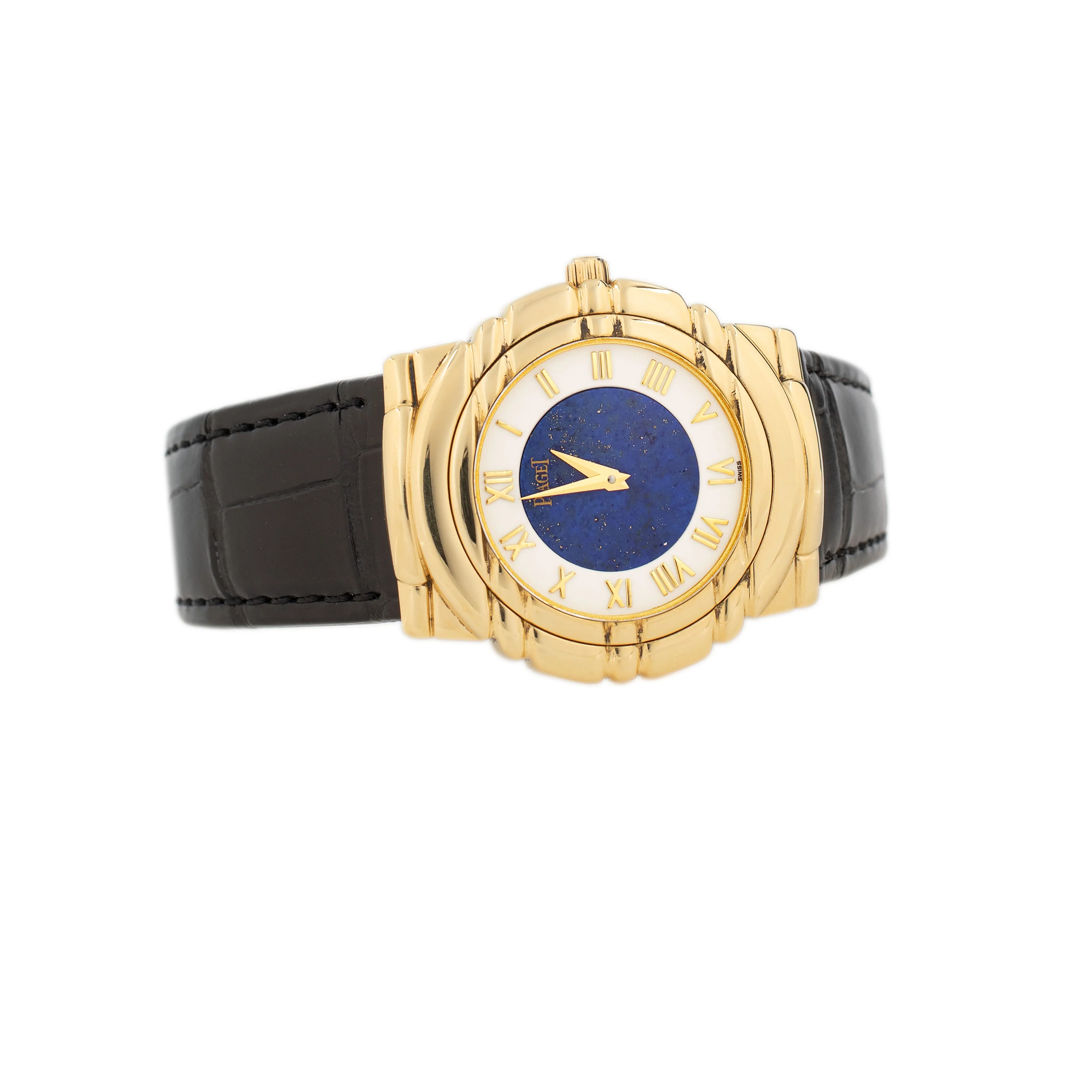 Piaget Tanagra Yellow Gold Blue Lapis Dial 33mm 17041 - Image 4