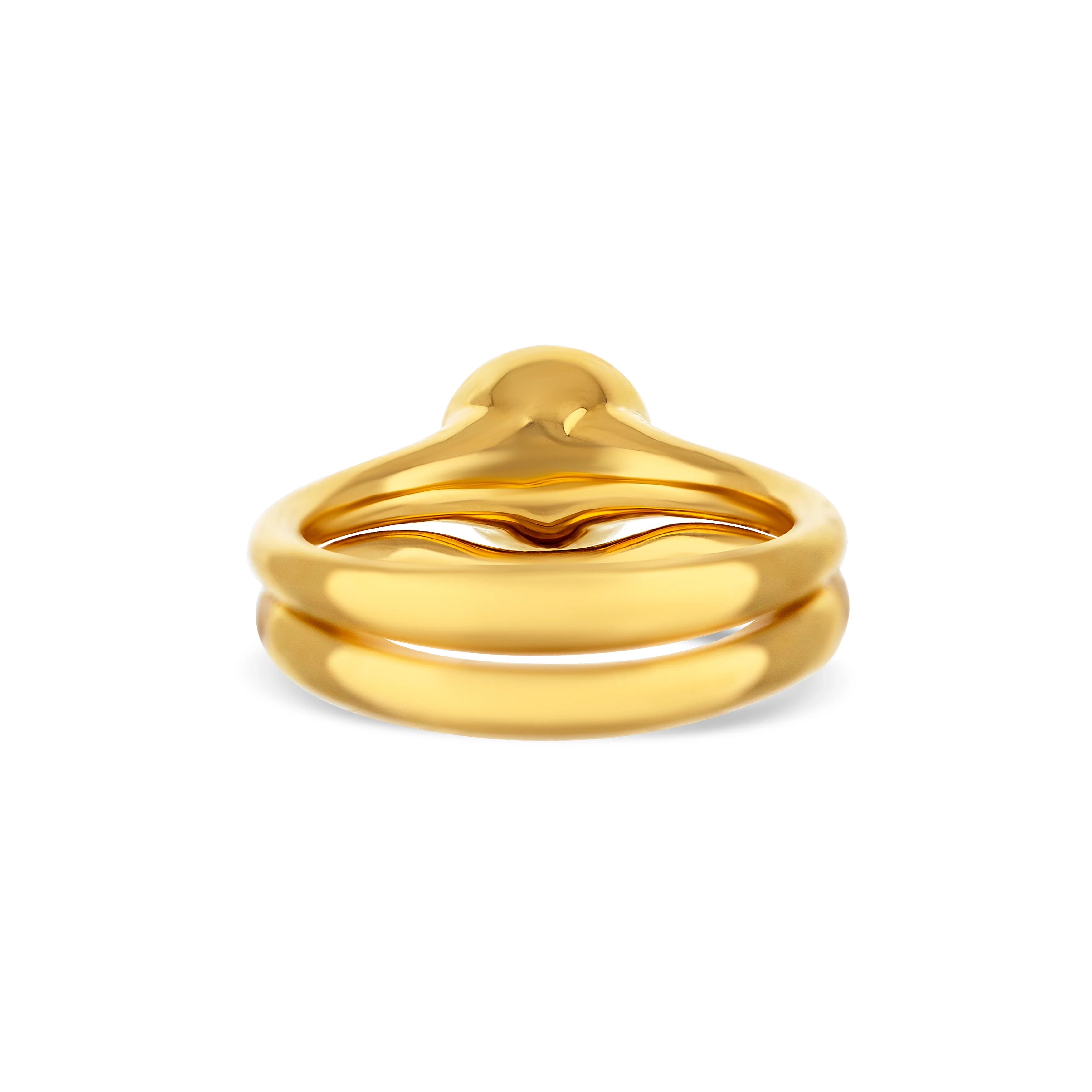 18K Rose Gold Bezel-Set Round Diamond Ring with Micro Shadow Band - Image 4