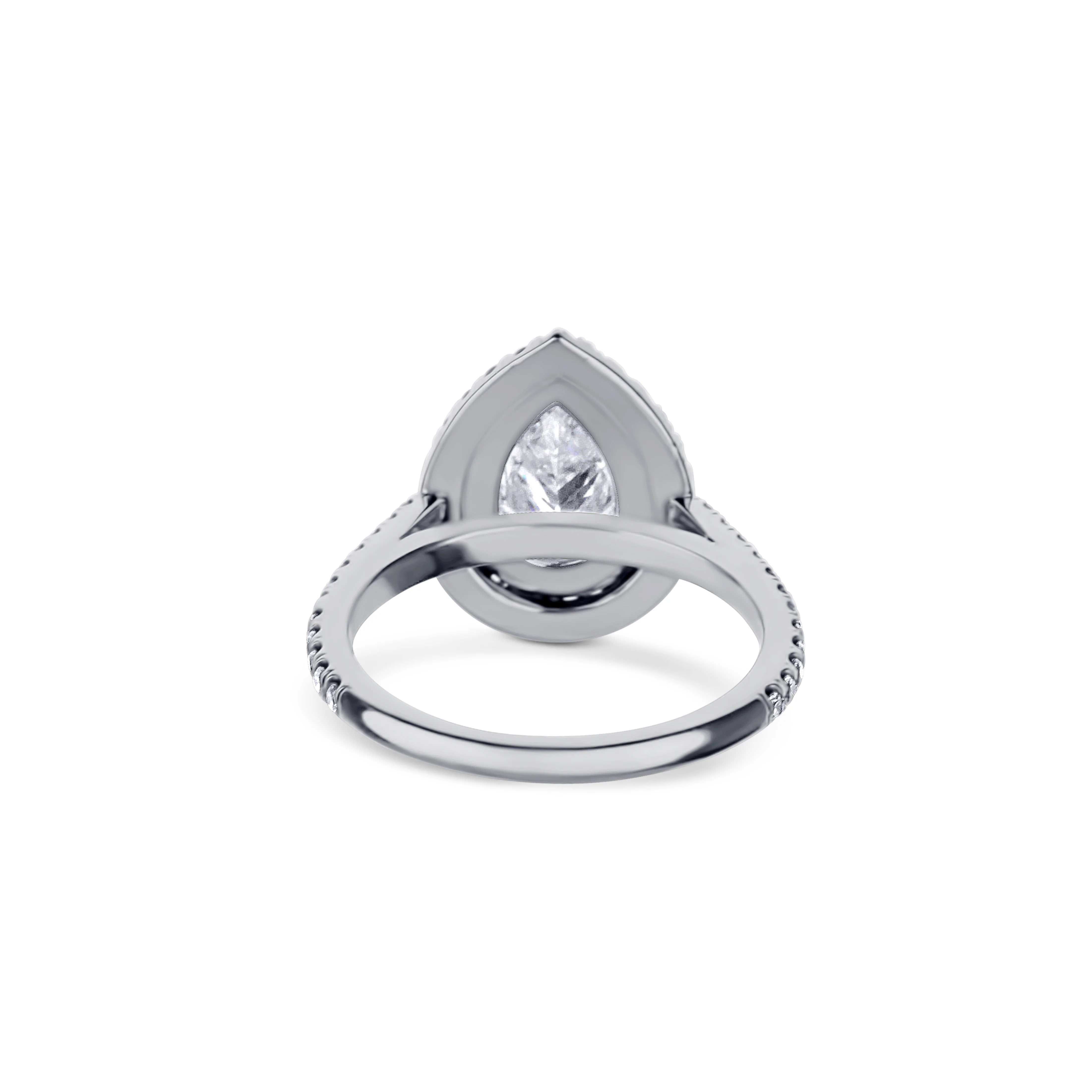Platinum Double Halo With A 0.79 Carat Pear Diamond Ring - Image 4