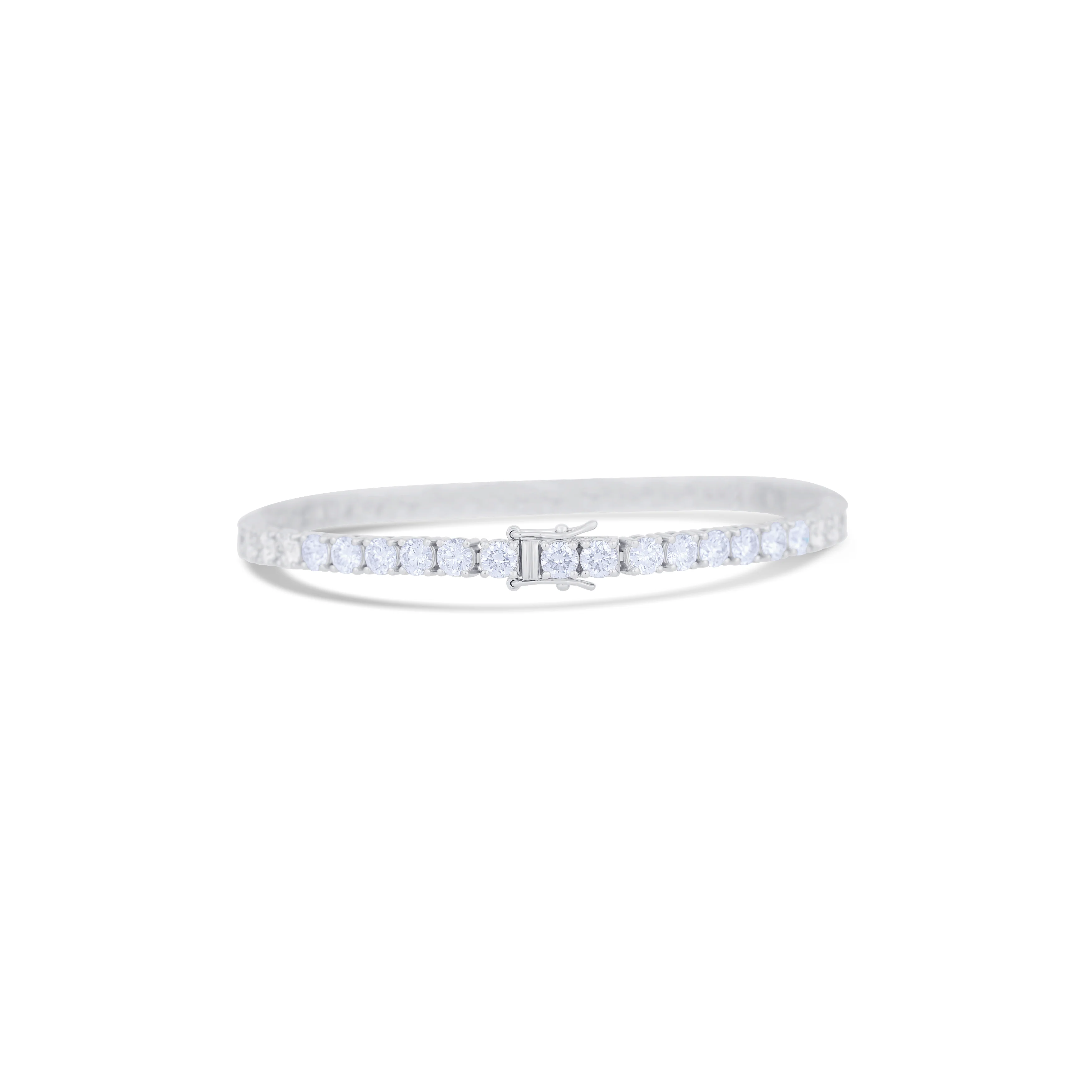 Platinum Round Diamond Line Bracelet Bracelet - Image 4