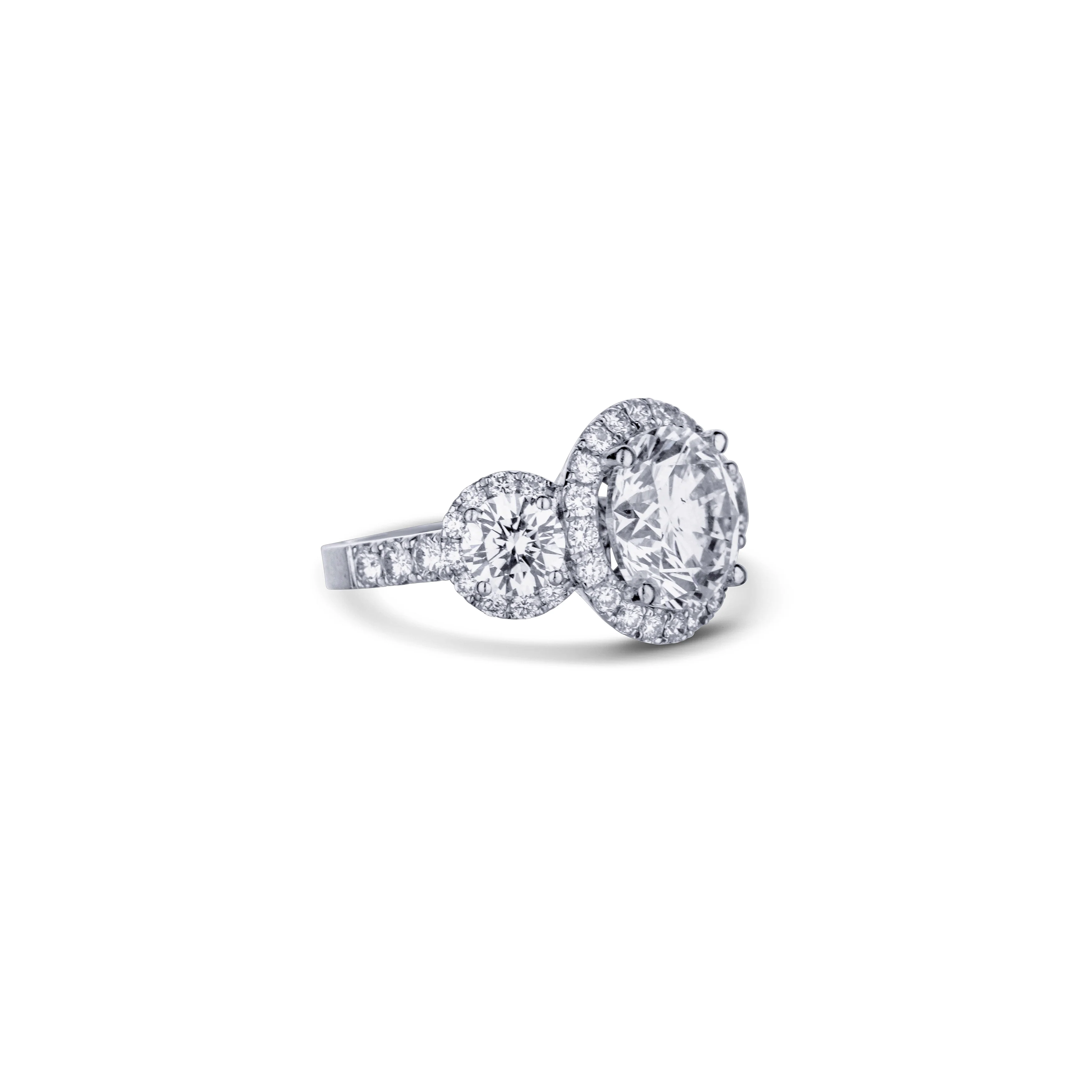 Platinum Triple Halo Engagement Ring - Image 2