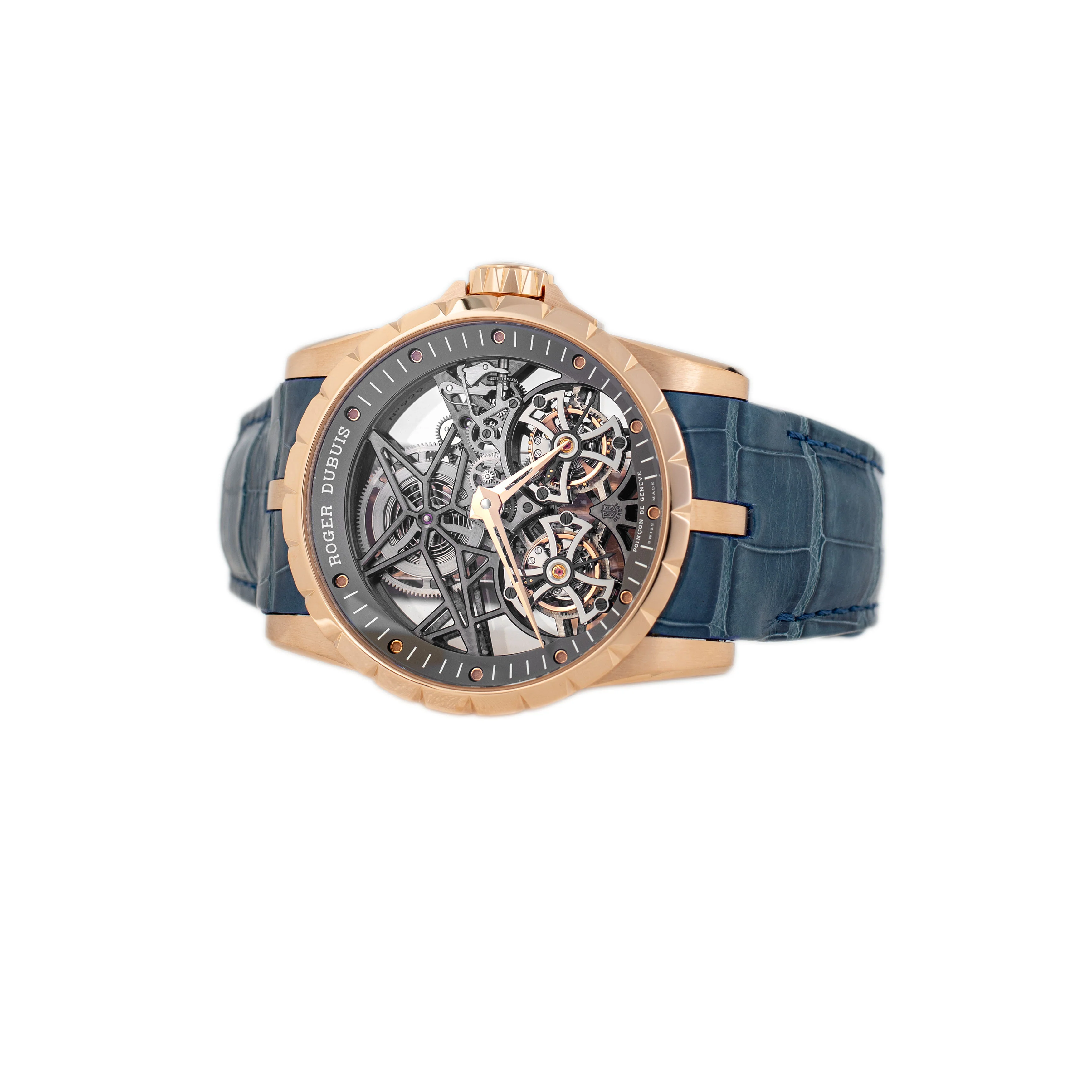 Roger Dubuis Excalibur Double Tourbillon Rose Gold Skeleton Dial 46mm DBEX0395 Full Set - Image 3