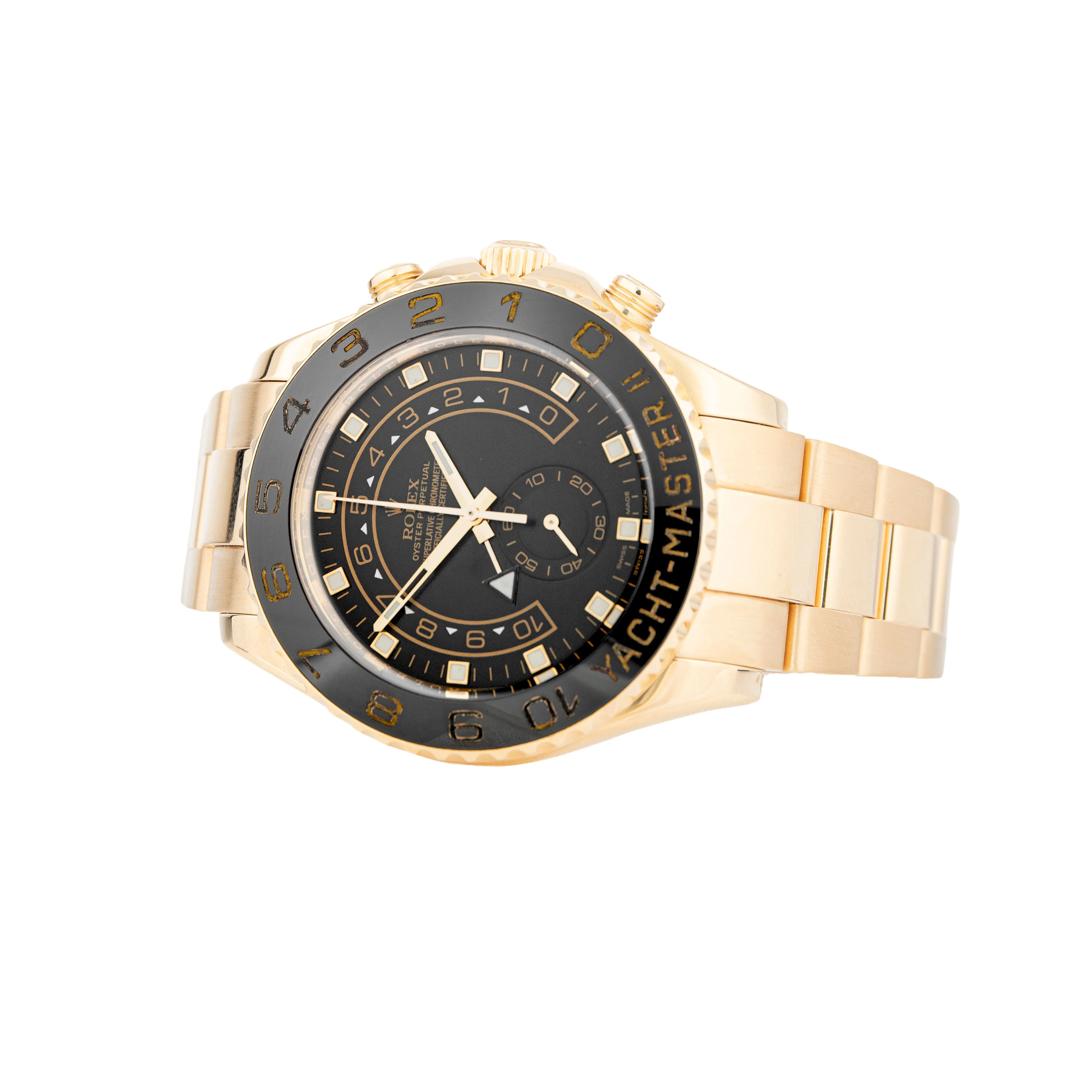 Rolex Titan Black Custom Yacht-Master II Yellow Gold Black Dial 44mm 116688 Full Set - Image 3