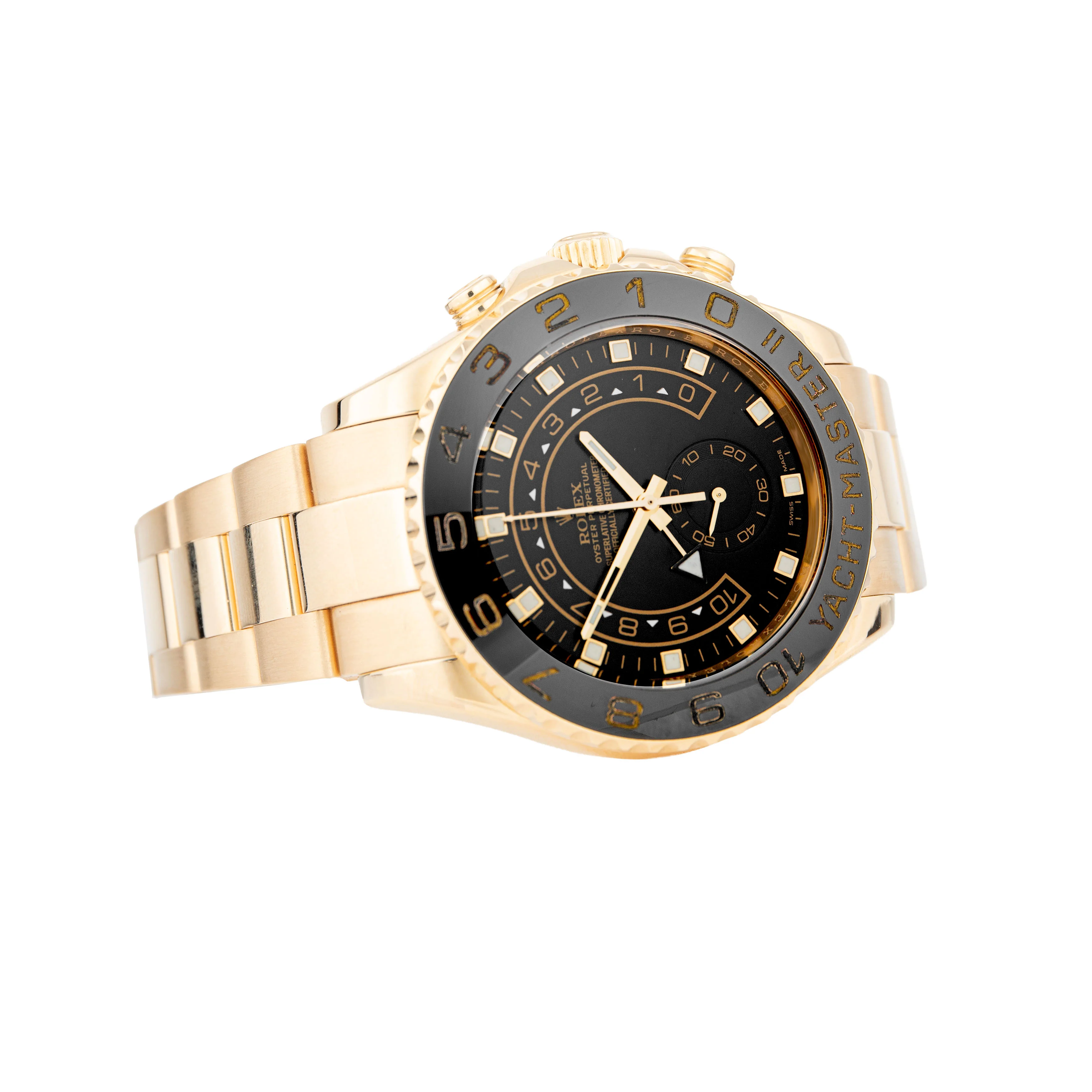 Rolex Titan Black Custom Yacht-Master II Yellow Gold Black Dial 44mm 116688 Full Set - Image 4