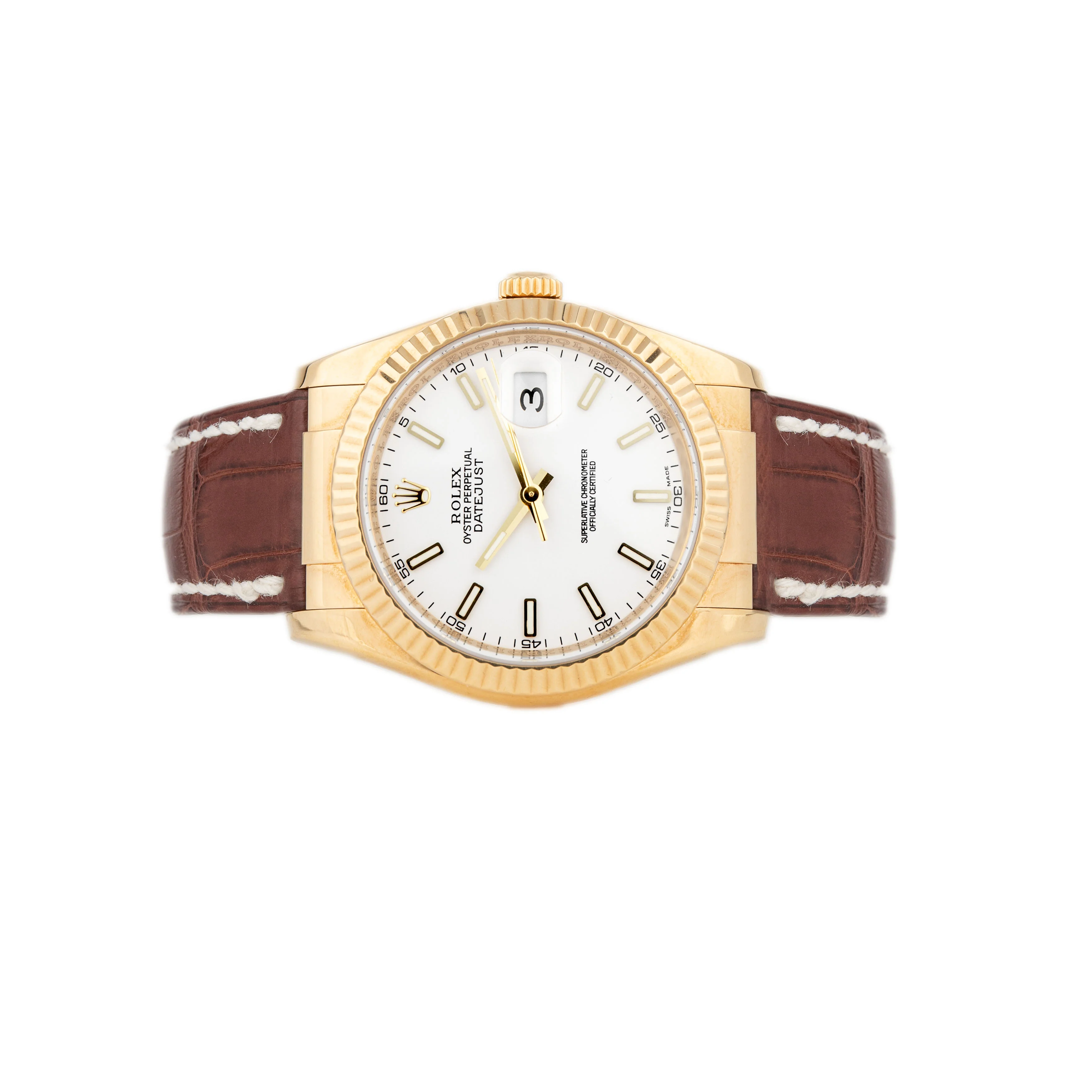 Rolex Datejust 36 Yellow Gold White Dial 36mm 116138 - Image 2