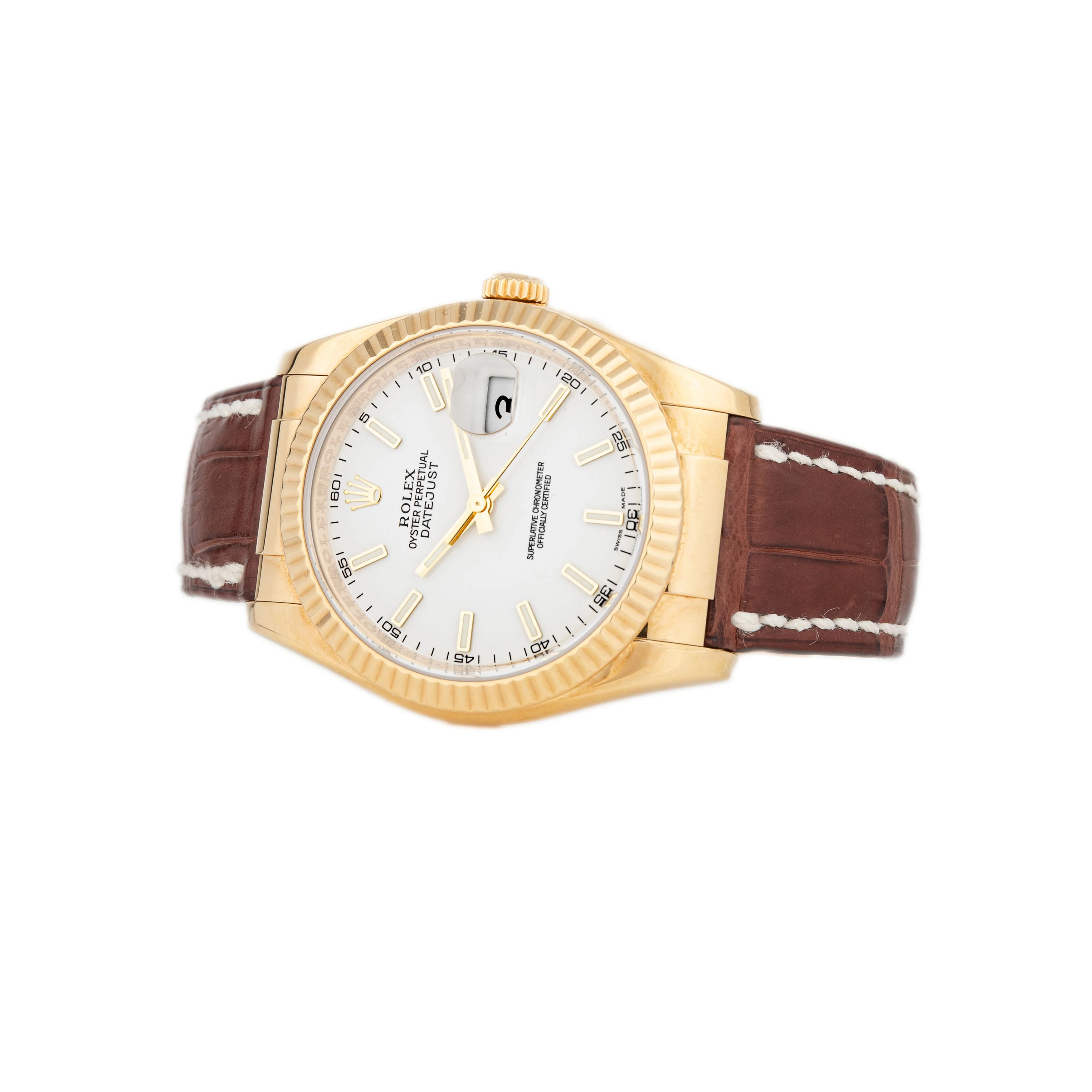 Rolex Datejust 36 Yellow Gold White Dial 36mm 116138 - Image 3
