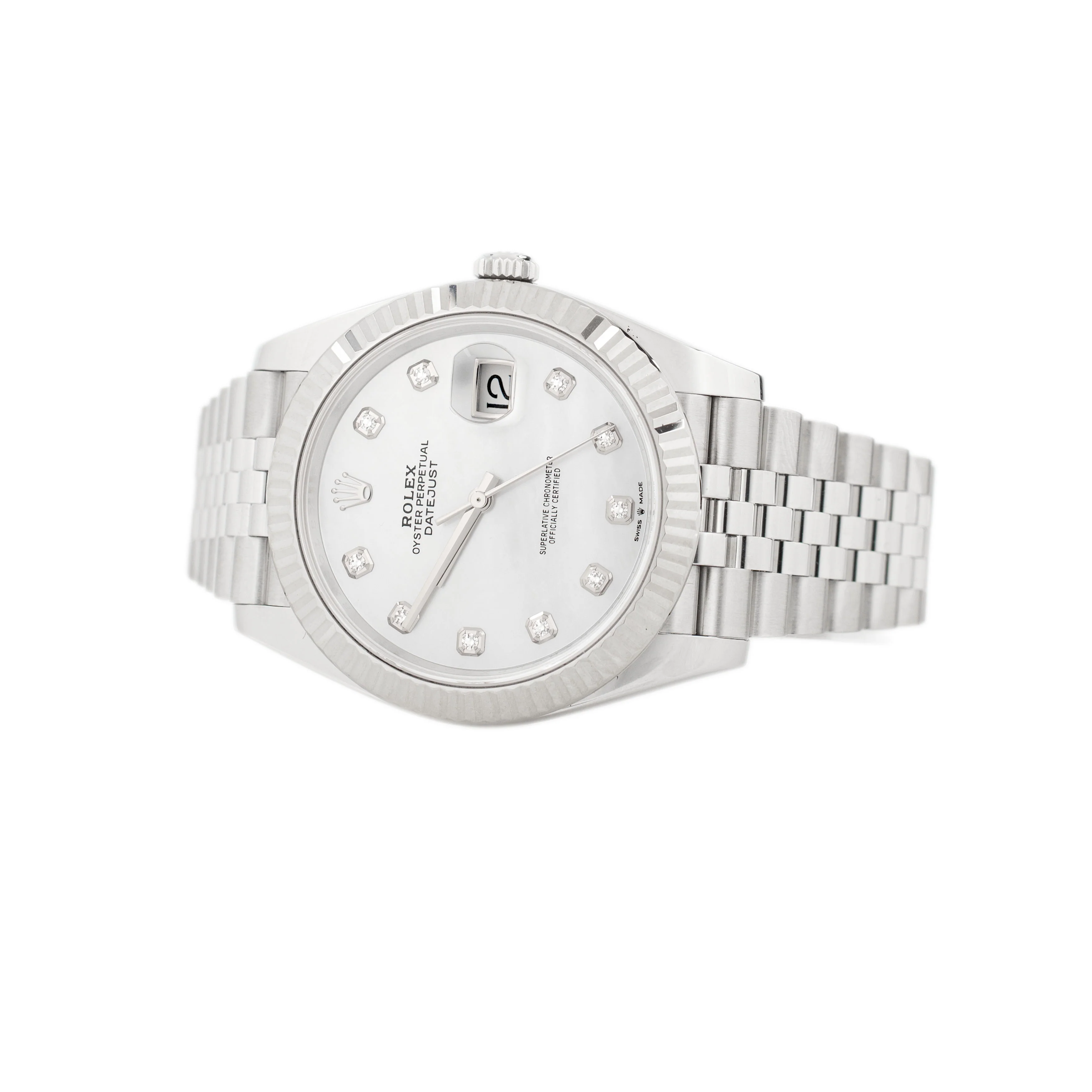 Rolex Datejust 41 Stainless Steel MOP Dial 41mm Fluted Jubilee 126334 Full Set - Image 3